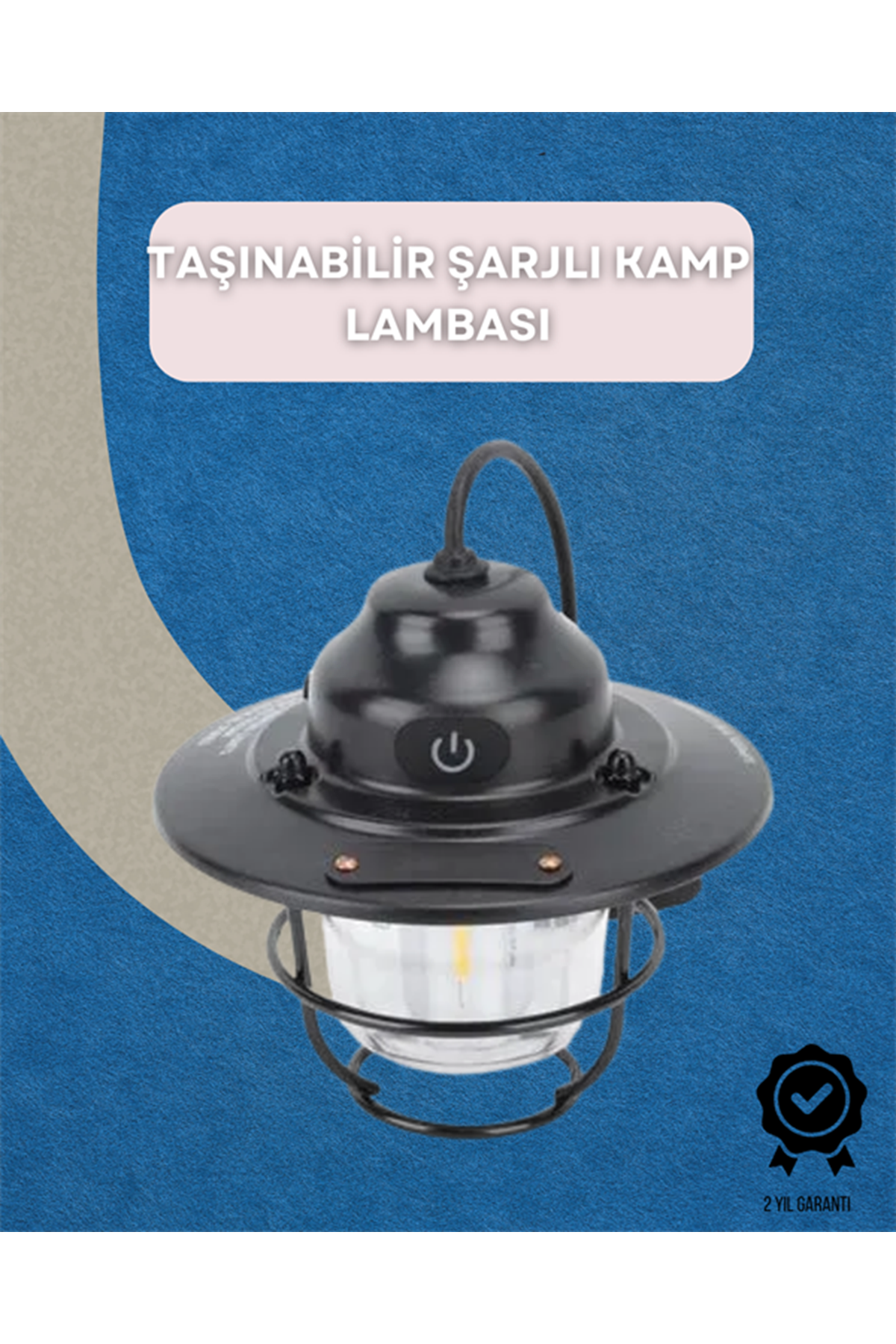 Dış Mekan İçin Şık LED Fener – 4400mAh Pil, IPX4 Su Geçirmez, Asılabilir