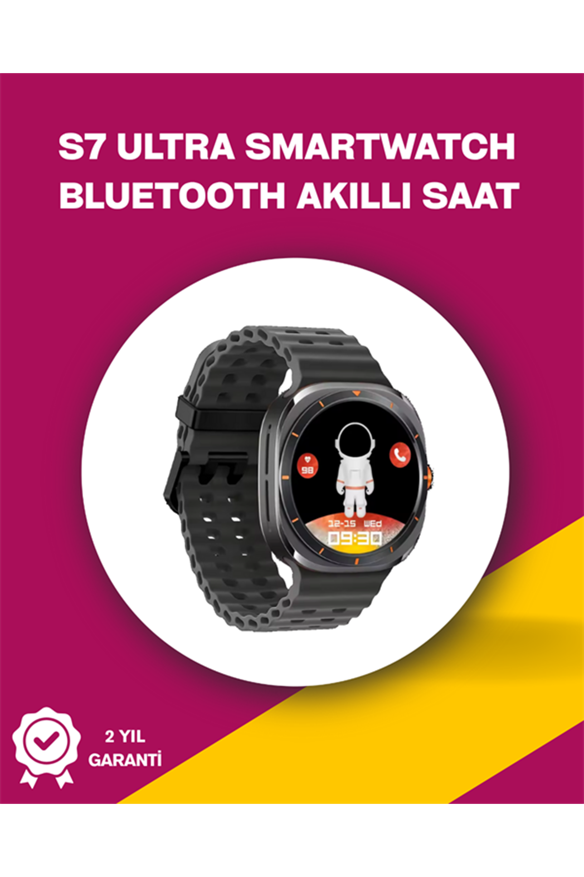 Mikrofon ve Hoparlörlü Akıllı Saat | Takvim, Titreşim, Kronometre Özellikli