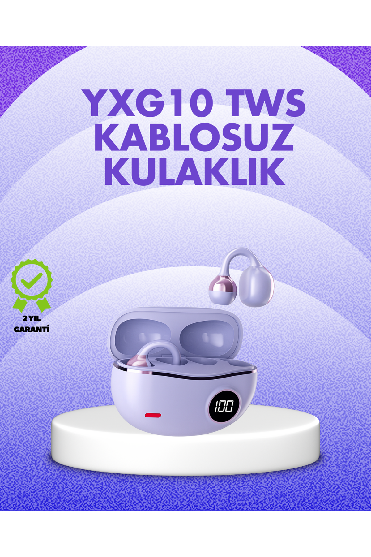 YXG10 Kablosuz Kulaklık – Bluetooth 5.4, Dokunmatik, LED Ekranlı Şarj Kutusu
