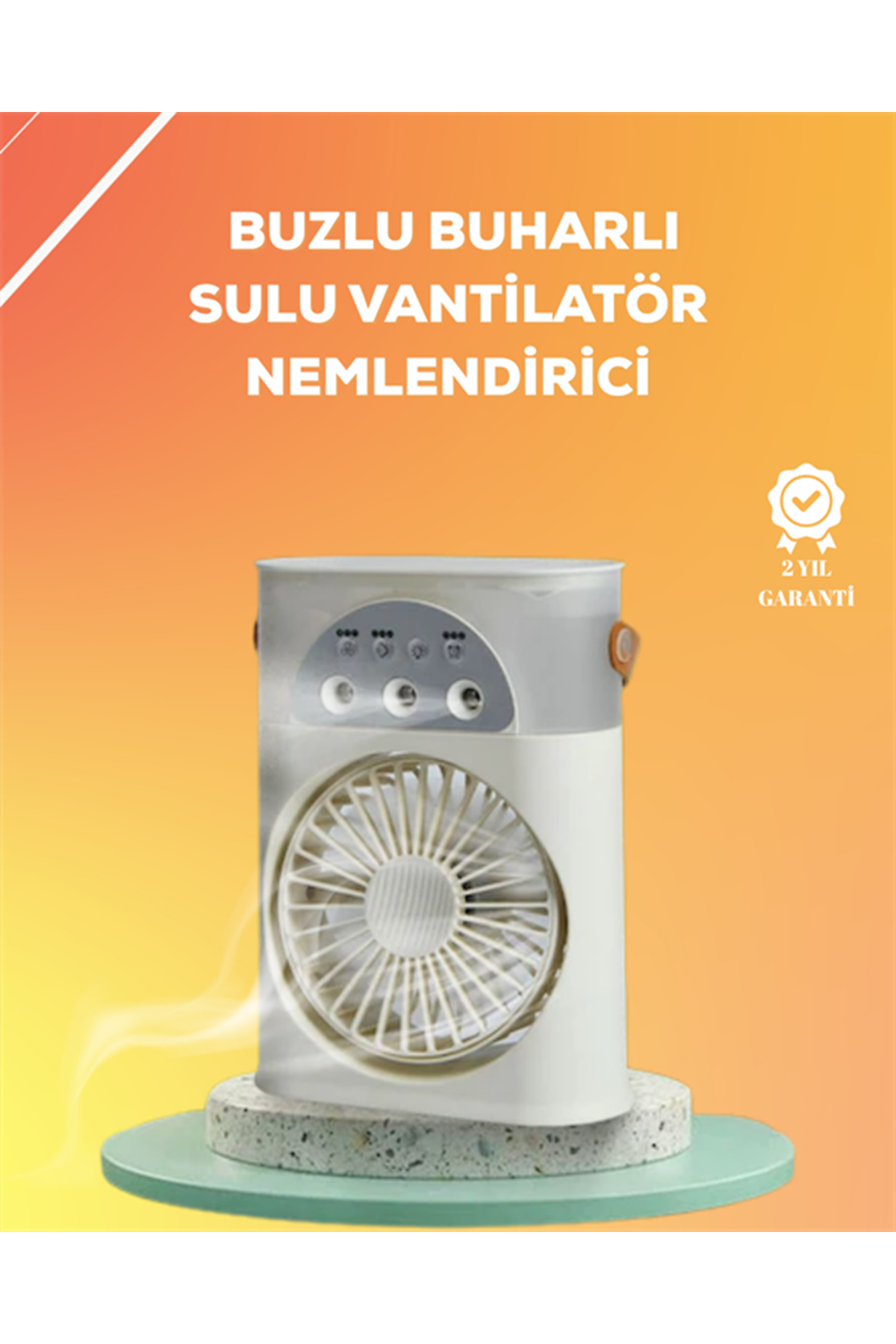 Mini Klima Fan | USB'li, 7 Renk Gece Işığı, 3'ü 1 Arada Fonksiyon