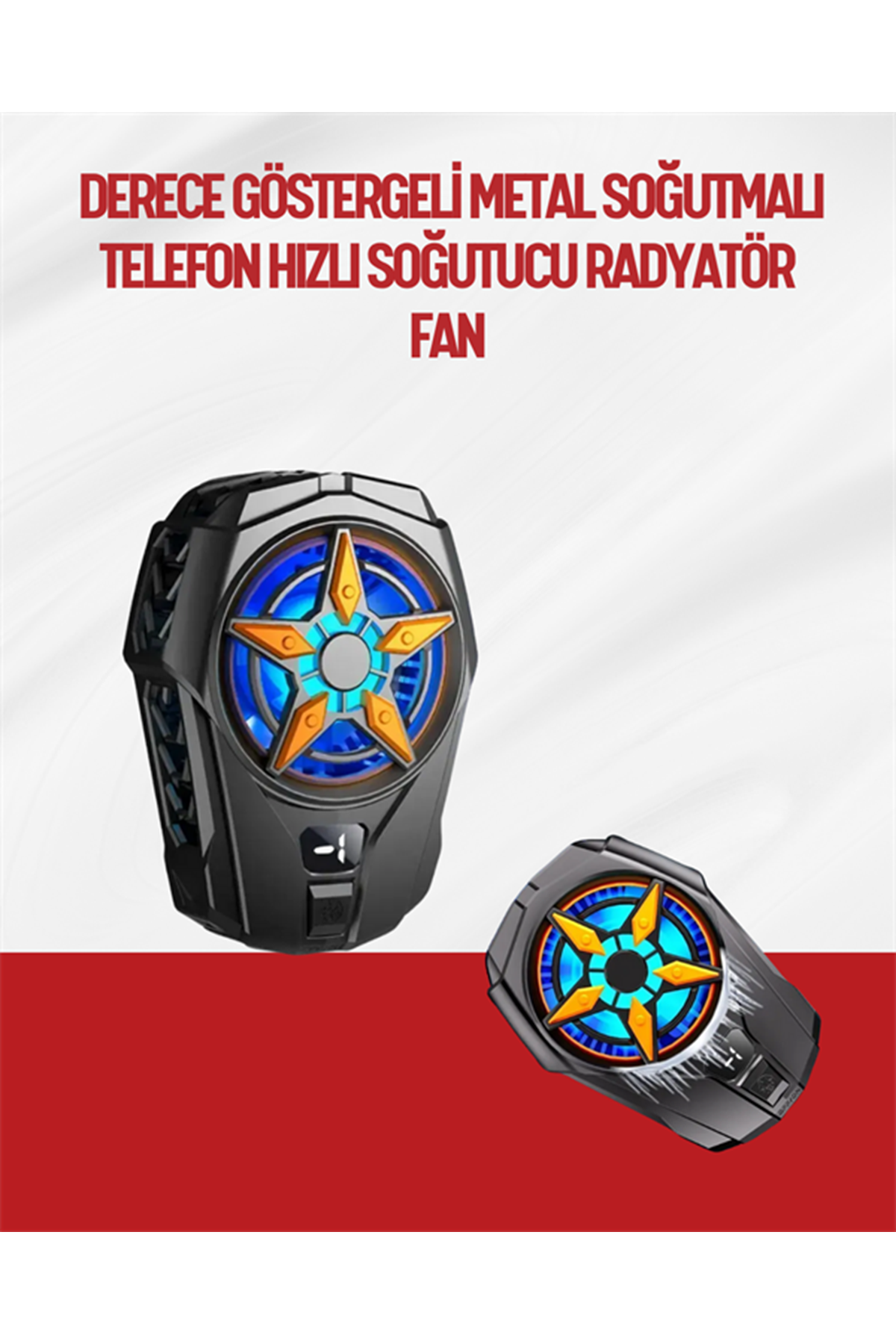 Oyunlar İçin Telefon Soğutucu – 65-85 mm Uyumlu, Dijital Ekranlı