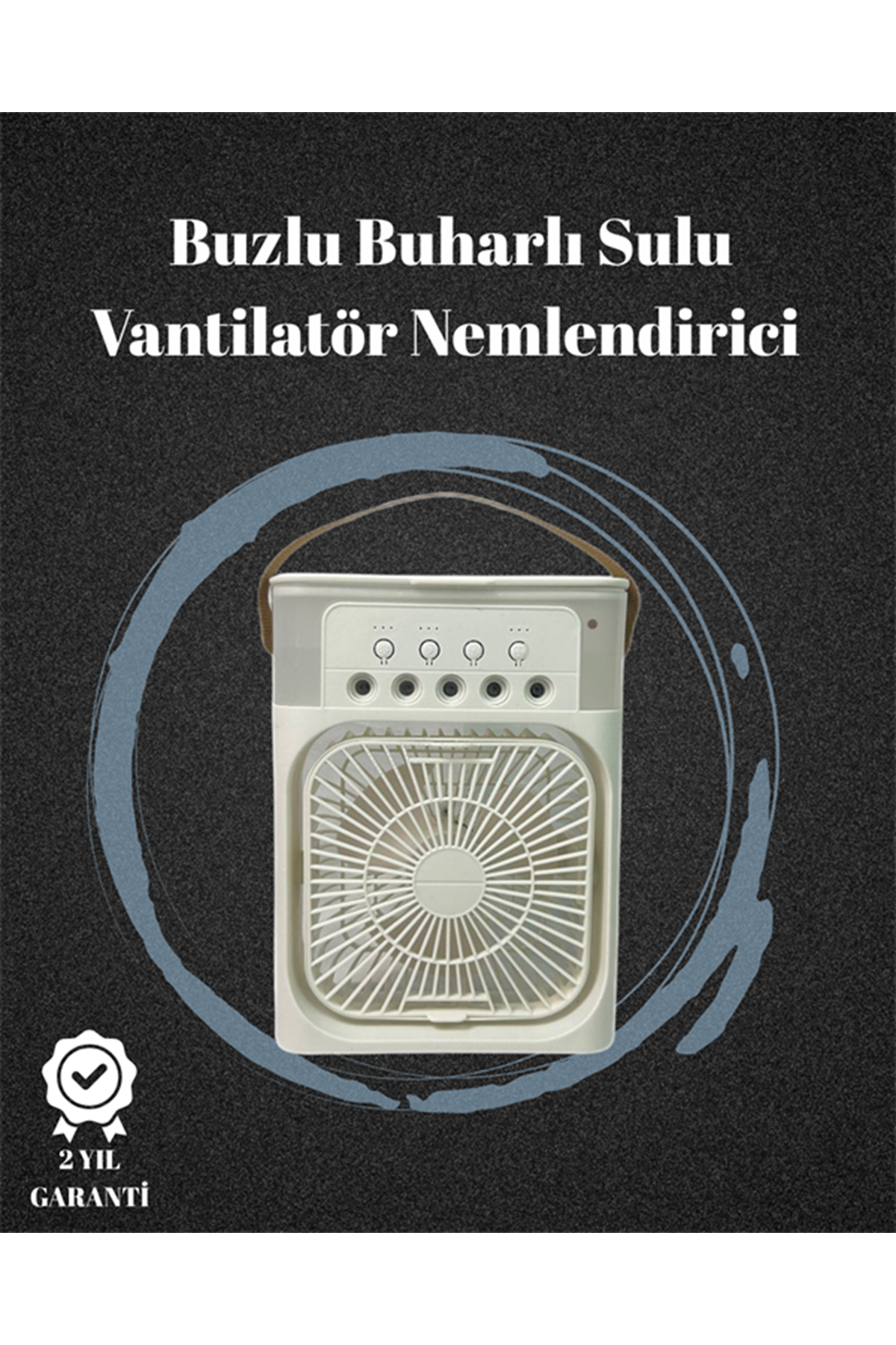 USB Bağlantılı 3'ü 1 Arada Nemlendirici Mini Klima Fan | 7 Renk Işıklı