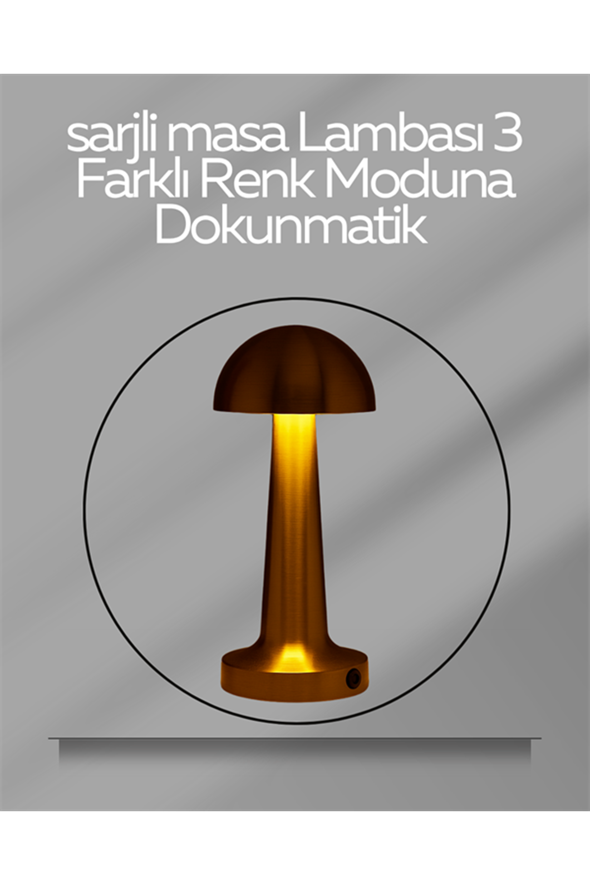 USB Şarjlı Dokunmatik LED Masa Lambası – 3 Renk Modu & Dimmer