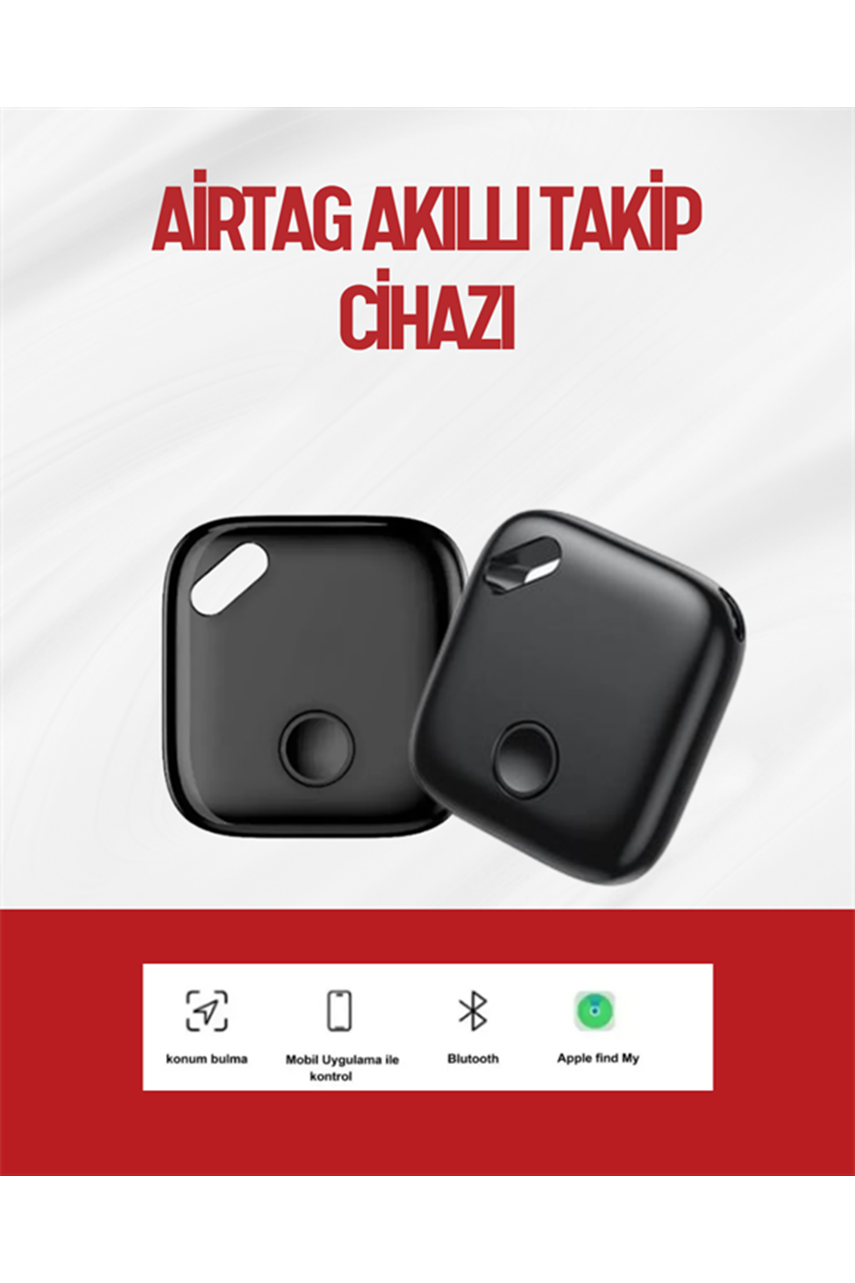 iOS Uyumlu Smart Tag | Uzun Pil Ömrü | Bul Uygulaması ile Entegre Akıllı Takip Cihazı