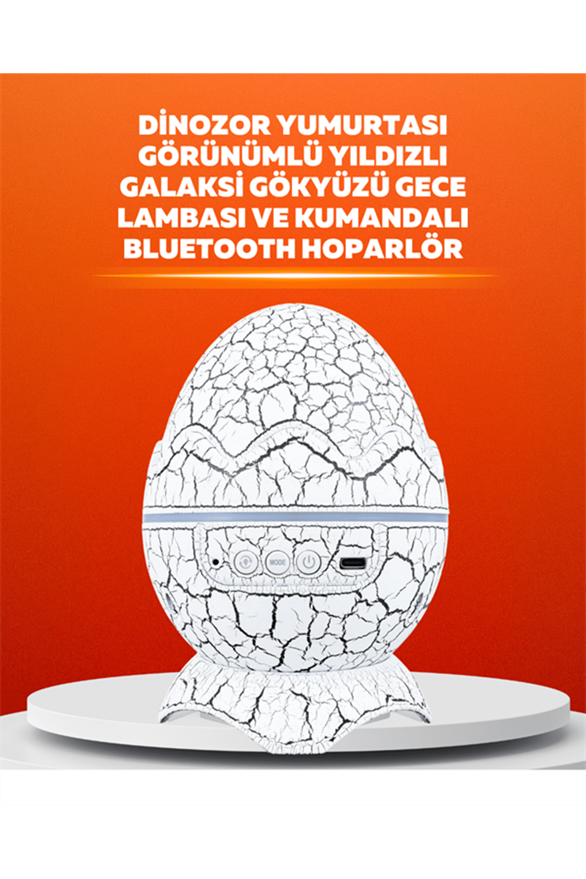 Dinozor Yumurtası Tasarımlı Projektörlü Gece Lambası