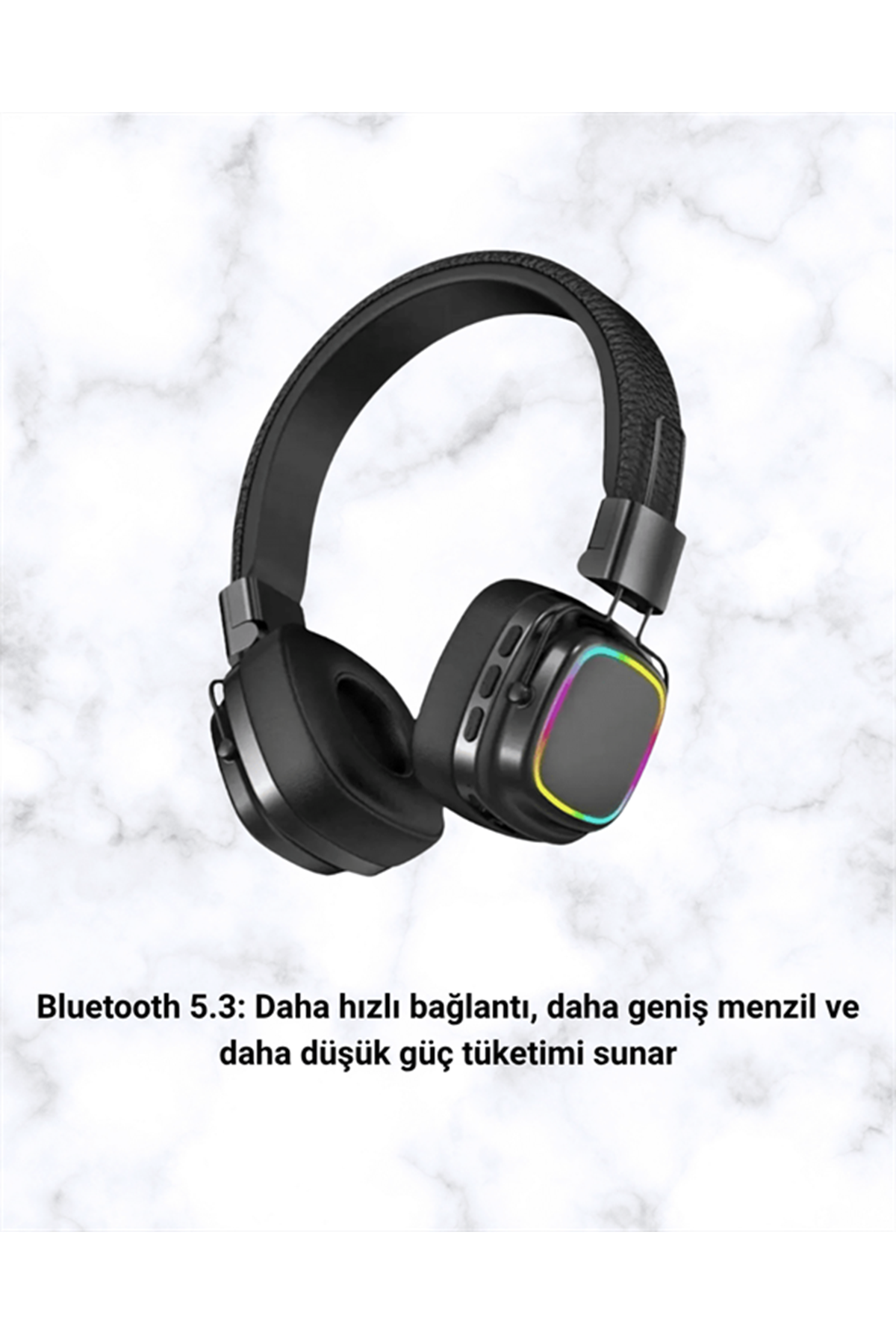 RGB Işıklı Katlanabilir Bluetooth 5.3 Kulak Üstü Kulaklık