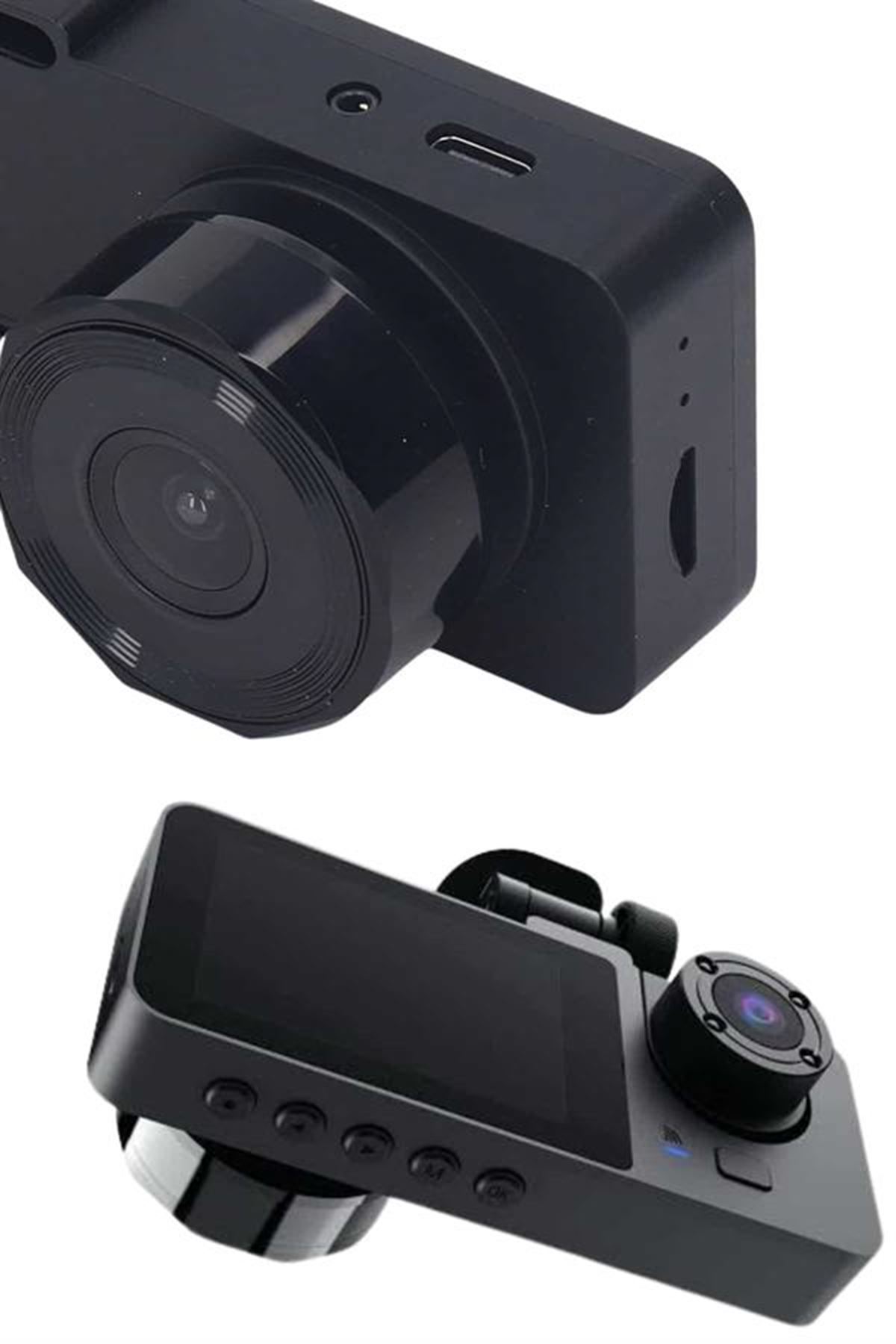 Araç İçi Dikiz Kamerası Sürüş Kaydedici 3 Lensli DVR Kamera