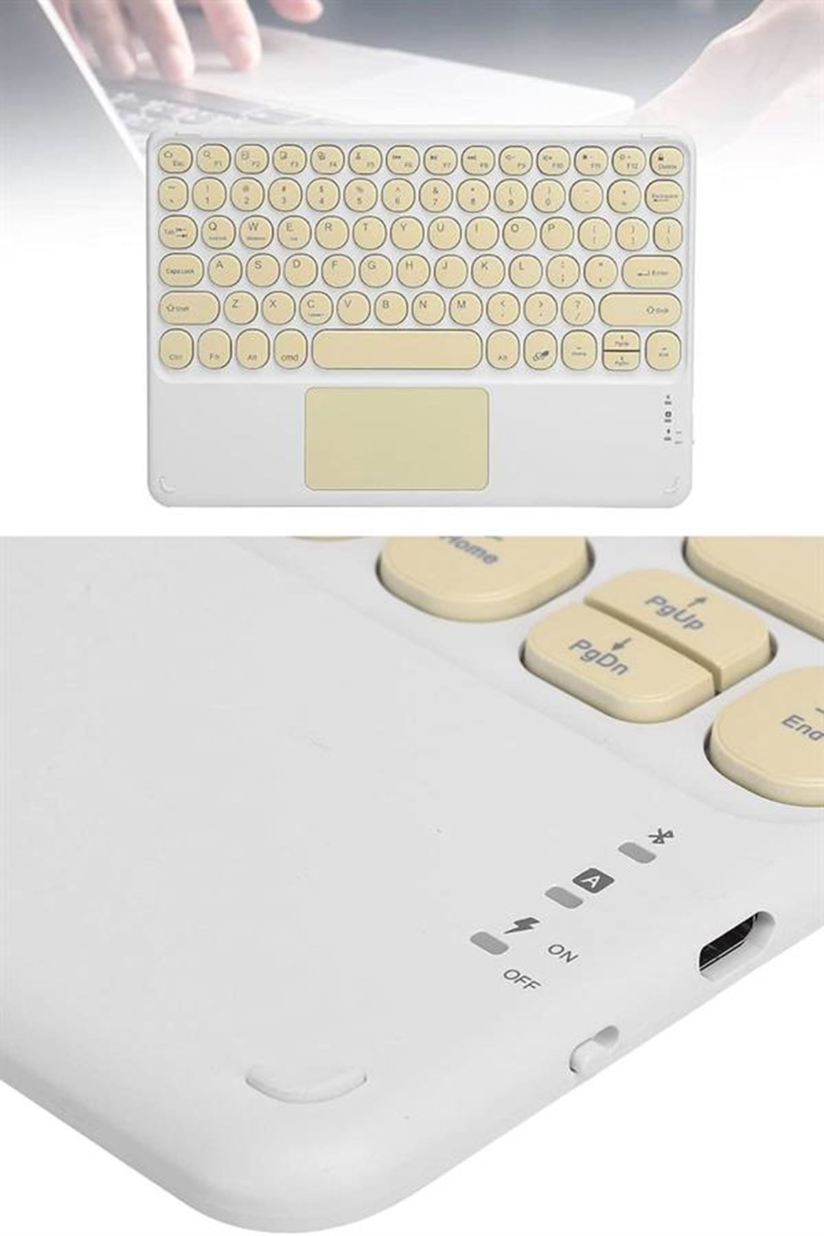 Bluetooth Touchpad Klavye 10.9 inch Kablosuz Wifi Q Klavye Slim