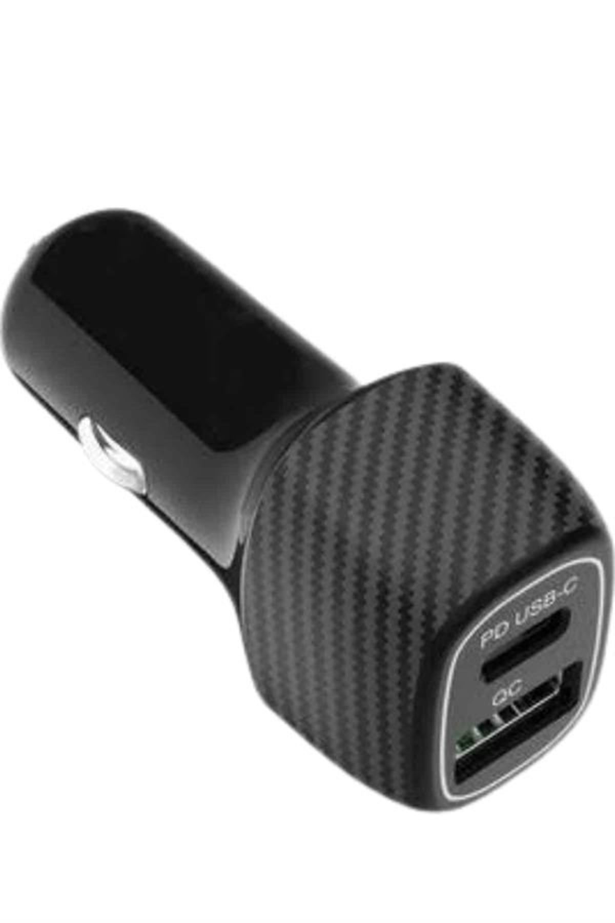 38W USB Type-C Girişli Oto Çakmaklık Araç İçi Hızlı Şarj Çakmaklık Şarj Aleti