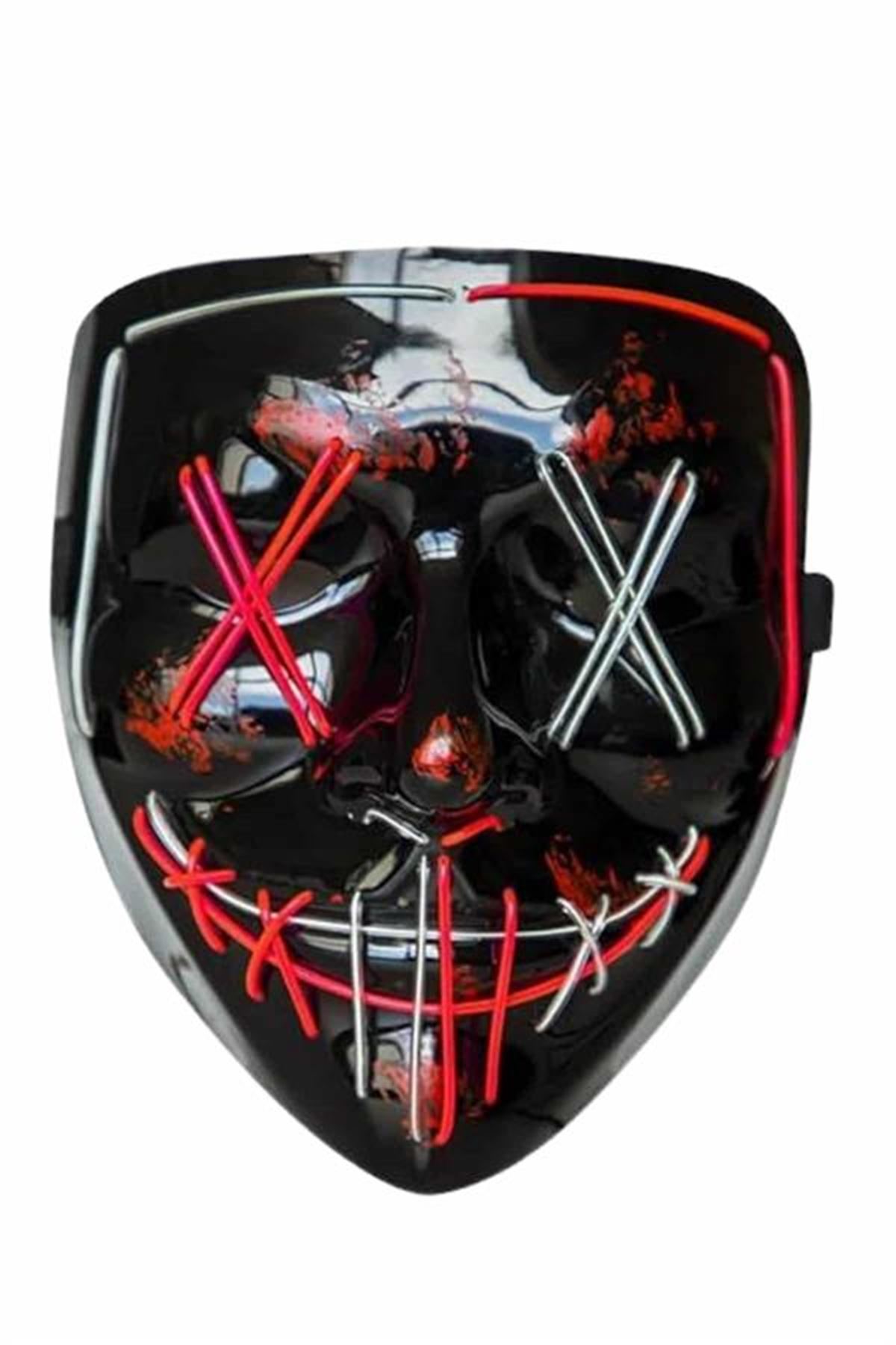Işıklı Led Maske Parti Eğlence Maskesi Hallowen Neon Maske
