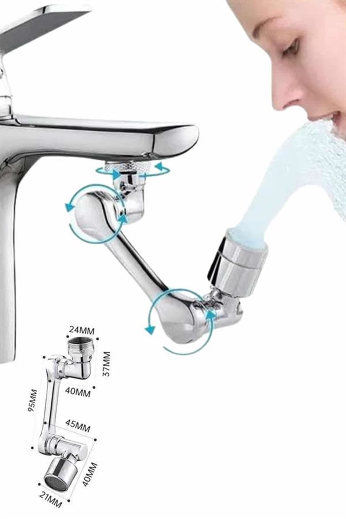 Mutfak Musluk Başlığı 1080 Derece Dönebilir Oynar Başlıklı Musluk Aparatı