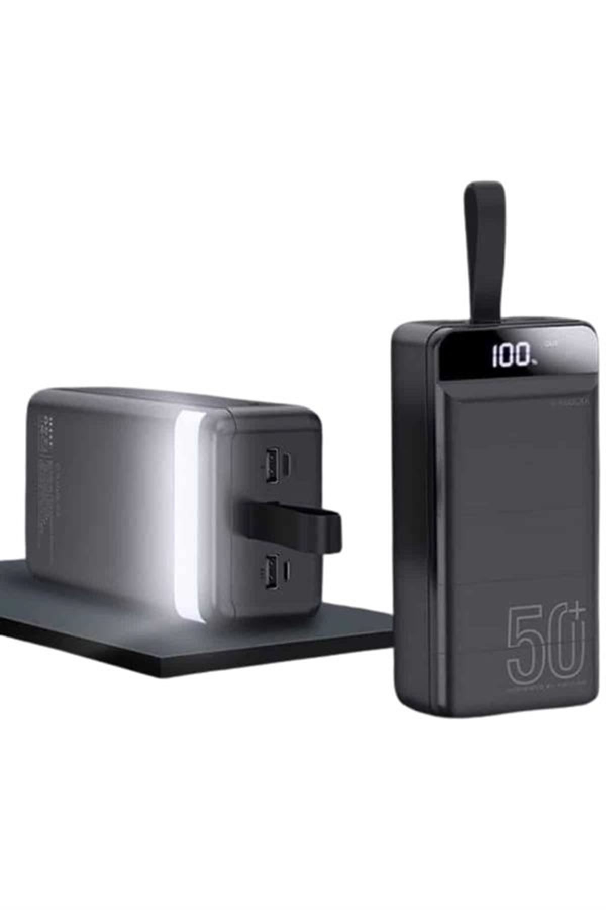 Powerbank 50.000 Mah Dijital Göstergeli Taşınabilir 4 Portlu Hızlı Powerbank