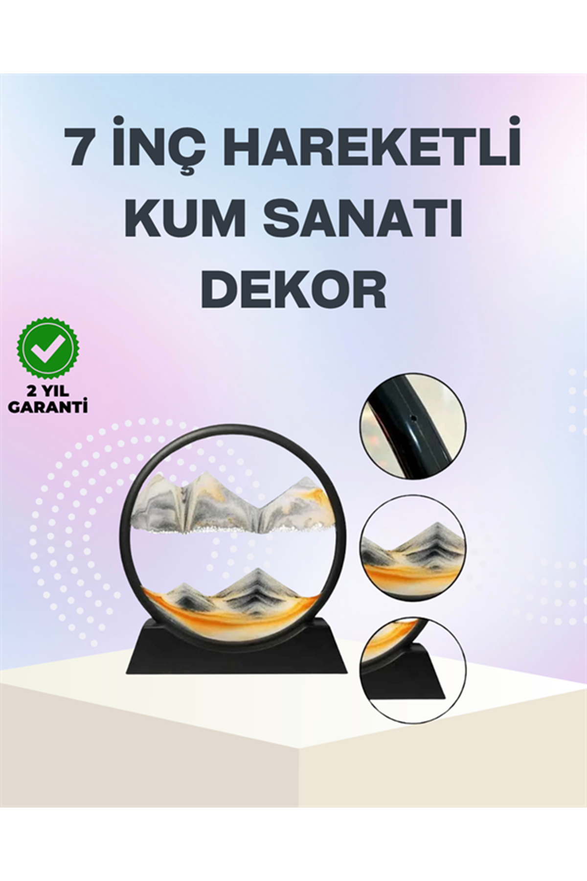 Zihin Açıcı Kum Manzarası – 3D Dinamik Kum Tablosu, Dekoratif, Dönüştükçe Yenilenen Sakinleştirici Sanat Eseri
