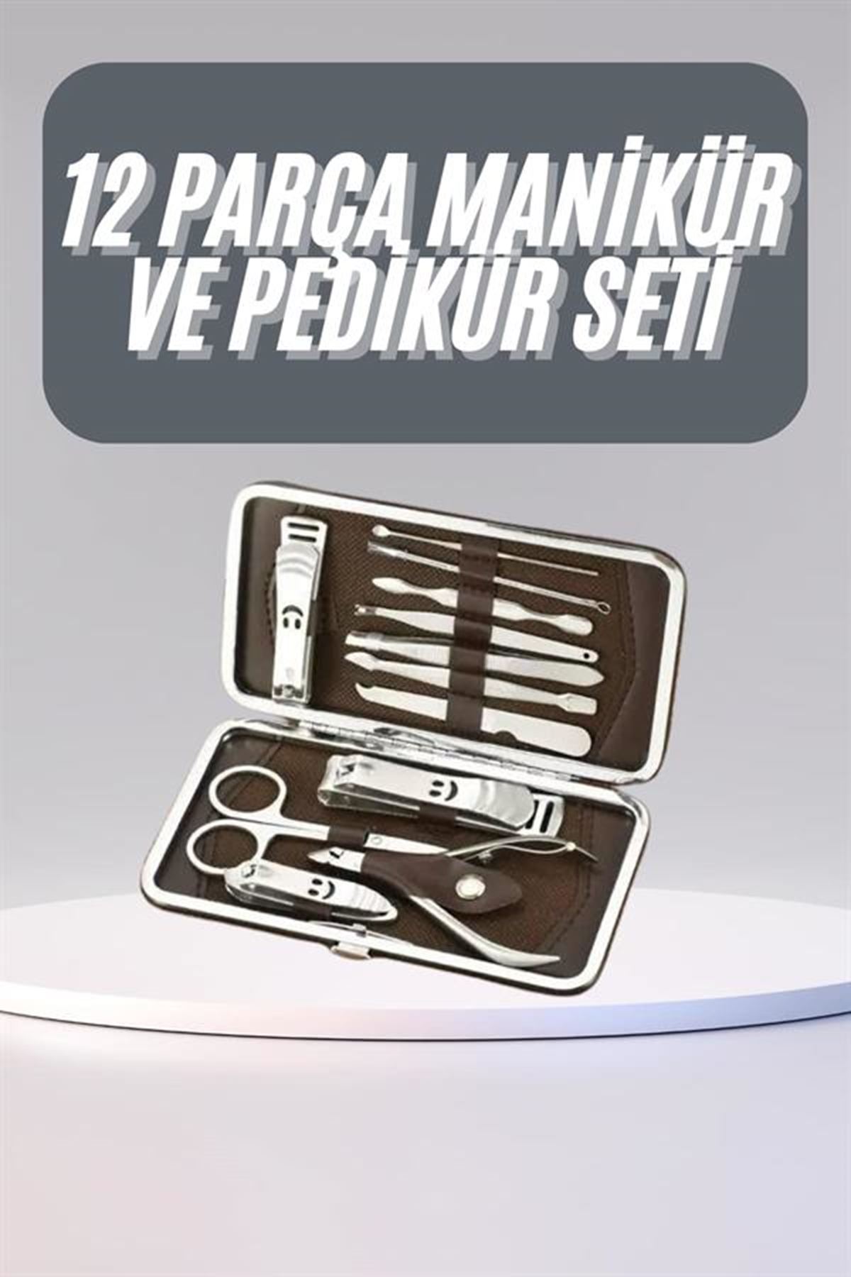 12 Parça Manikür Pedikür Seti Tırnak Bakımı Nasır Temizleme El Ayak Bakımı