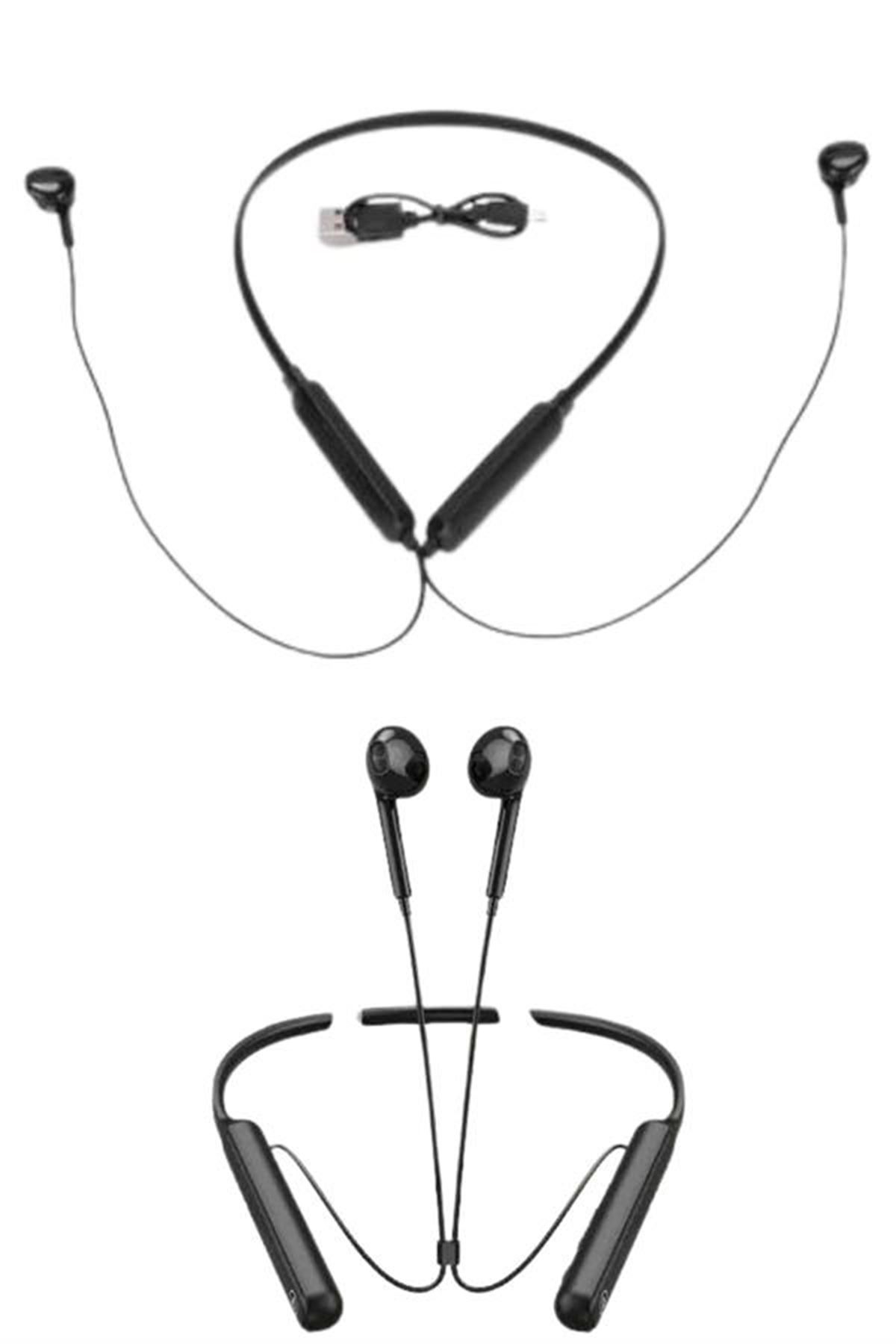 Boyun Bantlı Kablolu Yüksek Ses Kaliteli Bluetooth Kulaklık Uzun Pil Ömrü