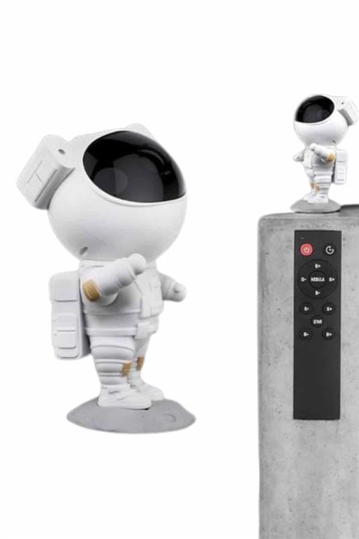 Gece Lambası Astronot Bluetooth Hoparlörlü Galaksi Işık Projektörü