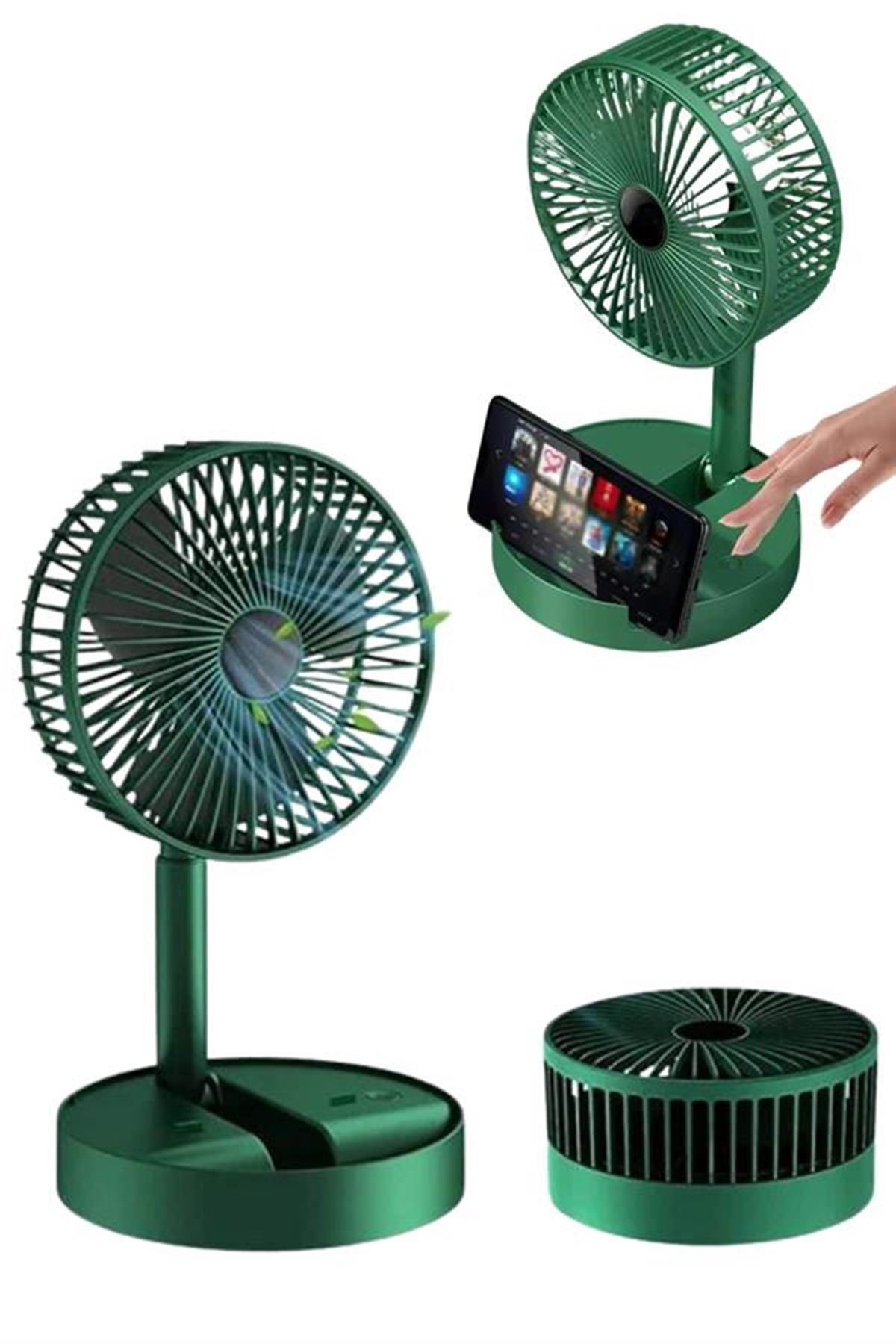 Katlanabilir Usb Şarjlı Masaüstü Soğutucu Mini Fan Telefon Tutucu