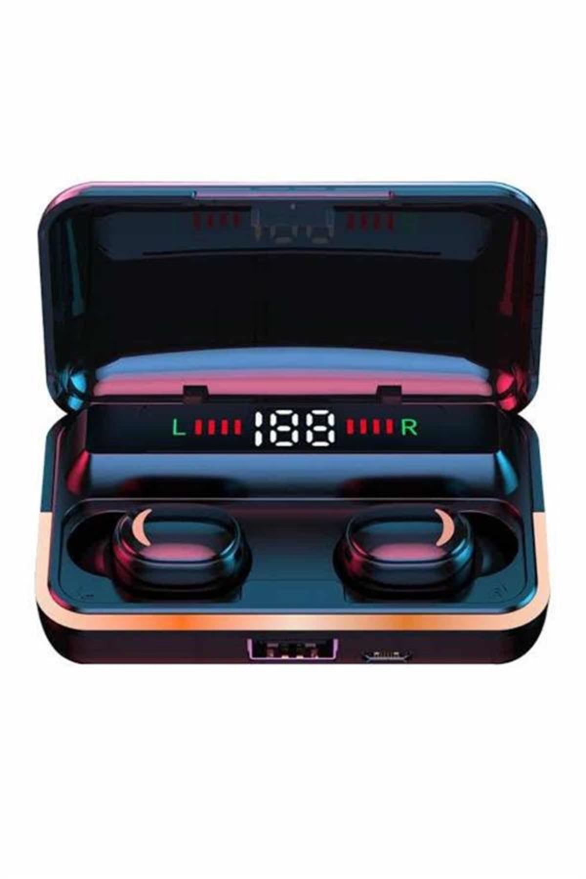 Bluetooth Kulaklık Dijital Şarj Göstergeli Powerbankli Bass Özellikli Kablosuz Kulakiçi 5.1 Mikrofonlu