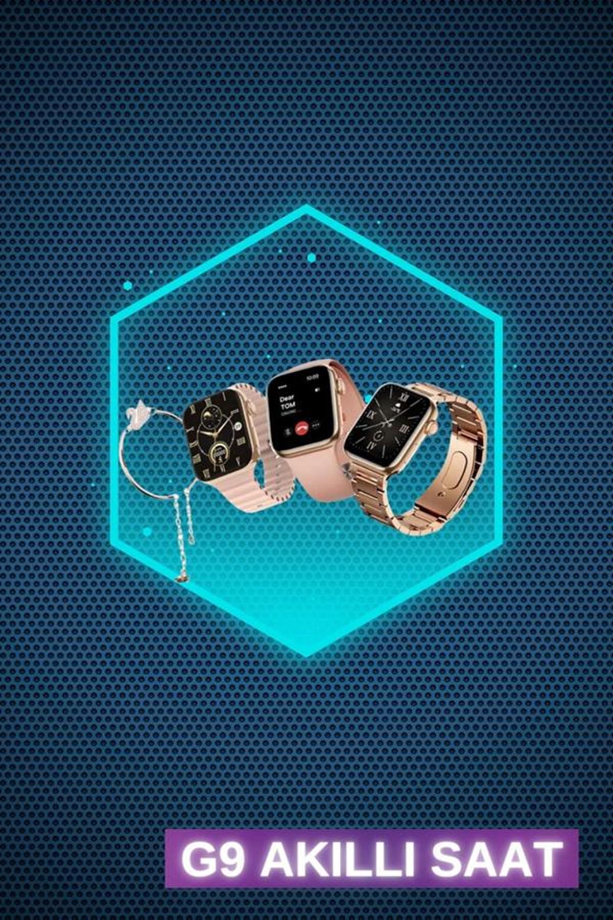 Kadınlar İçin 3 Kordonlu Akıllı Saat ve Dijital Göstergeli Powerbankli Bluetooth Kulaklık Dokunmatik Kontrol
