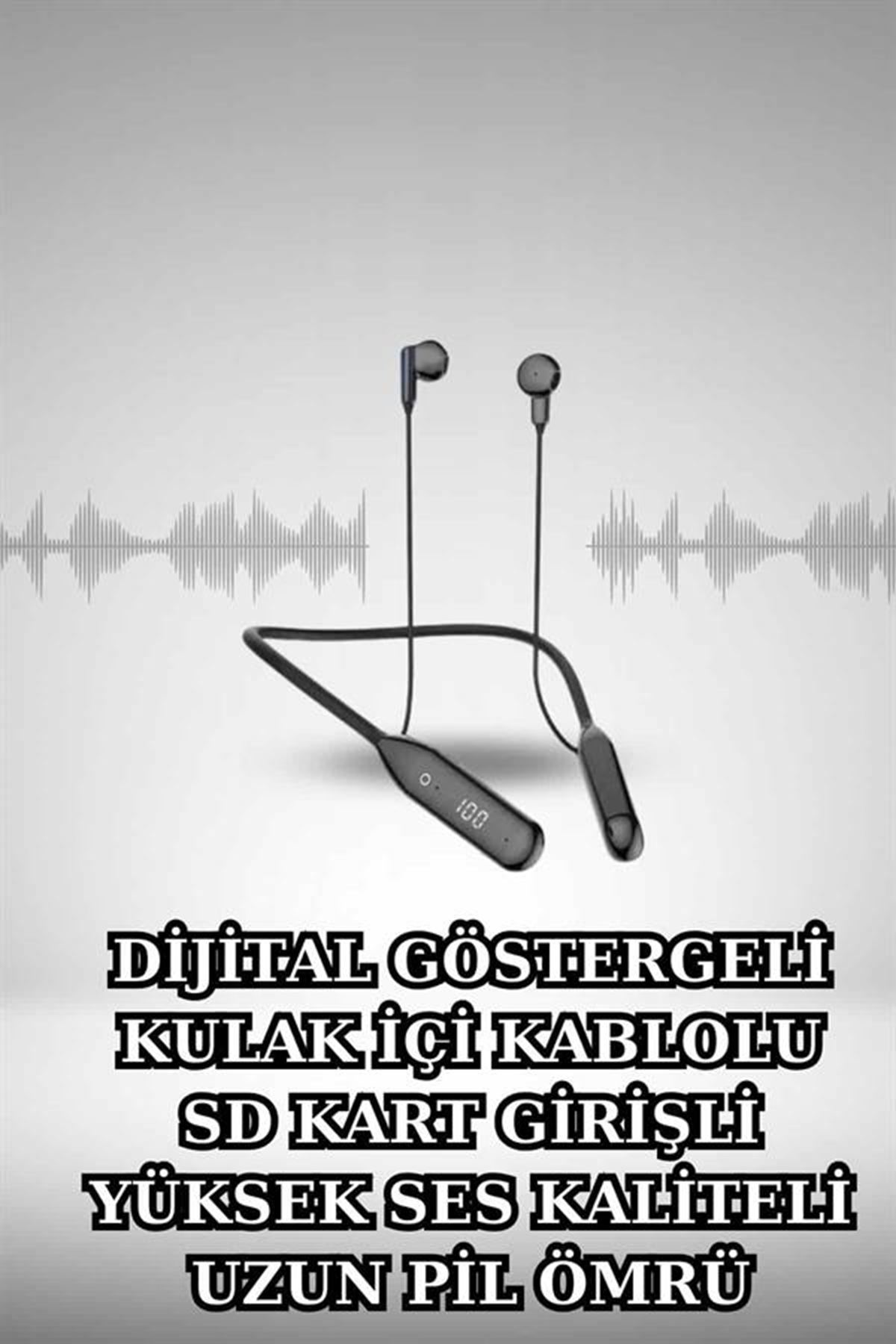 Alarm ve Titreşim Özellikli Akıllı Saat ve Mikrofonlu Kablolu Bluetooth Kulaklık 60 Saat