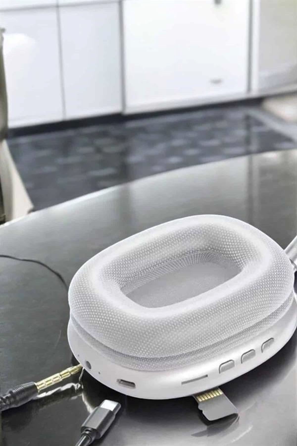 P9 Plus Kablosuz Kulak Üstü Bluetooth Kulaklık Beyaz Yüksek Ses Kaliteli