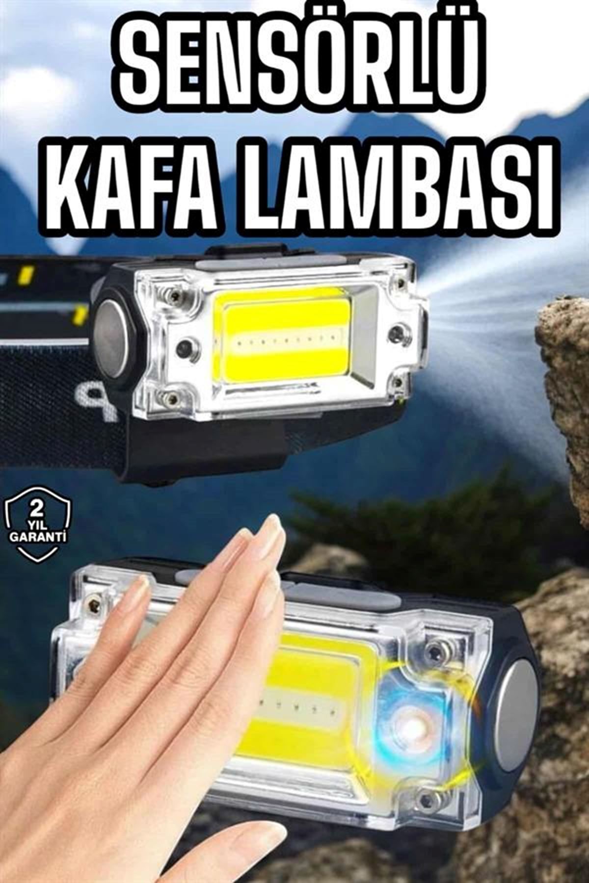 Şarjlı Kafa Feneri Suya Dayanıklı Ayarlanabilir Kamp Feneri