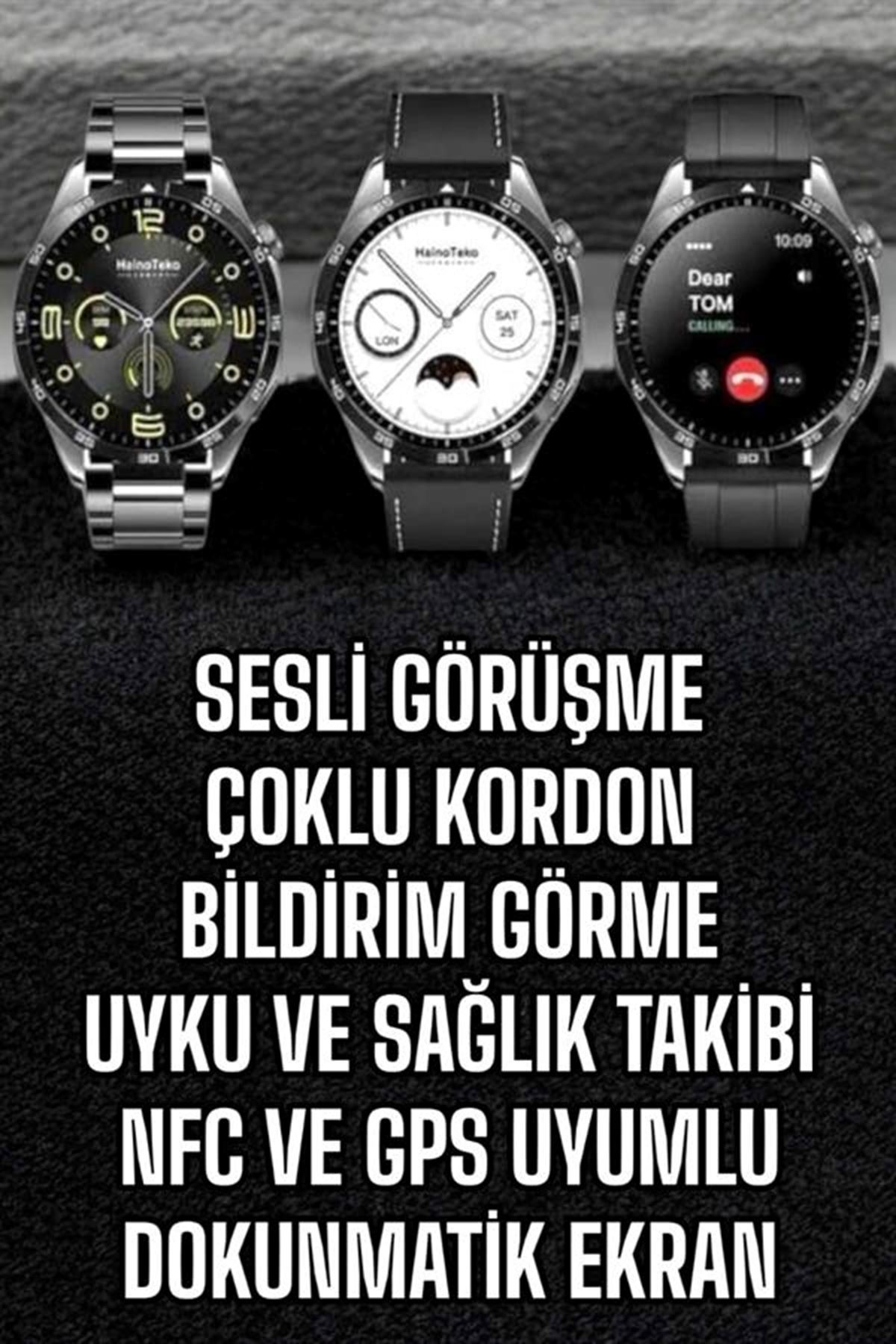 Akıllı Saat Titreşimli Pusula Nabız ve Tansiyon Ölçer NFC Uyumlu