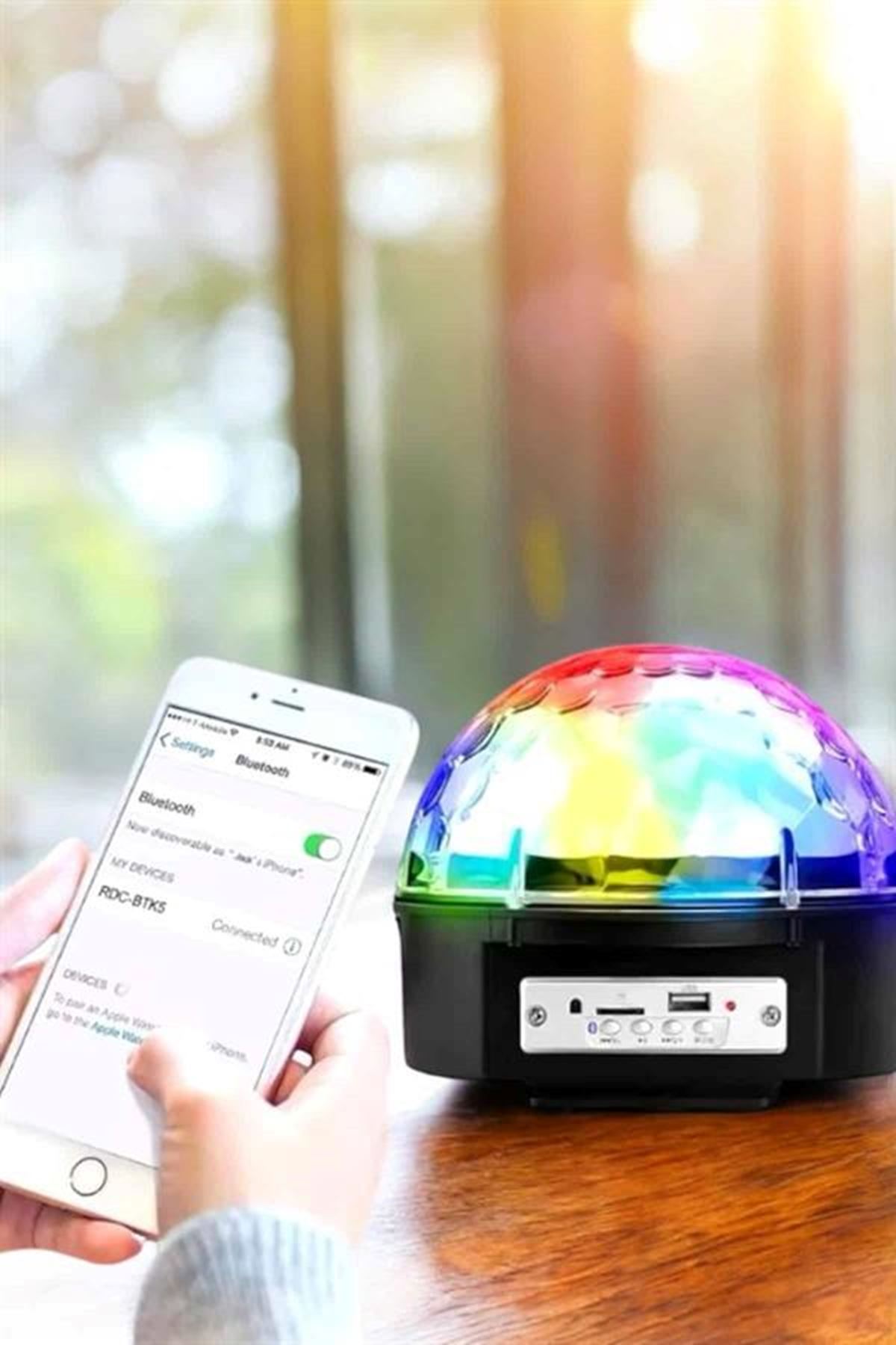 Bluetooth ve Uzaktan Kumandalı Çok Renkli Masaüstü Disko Topu