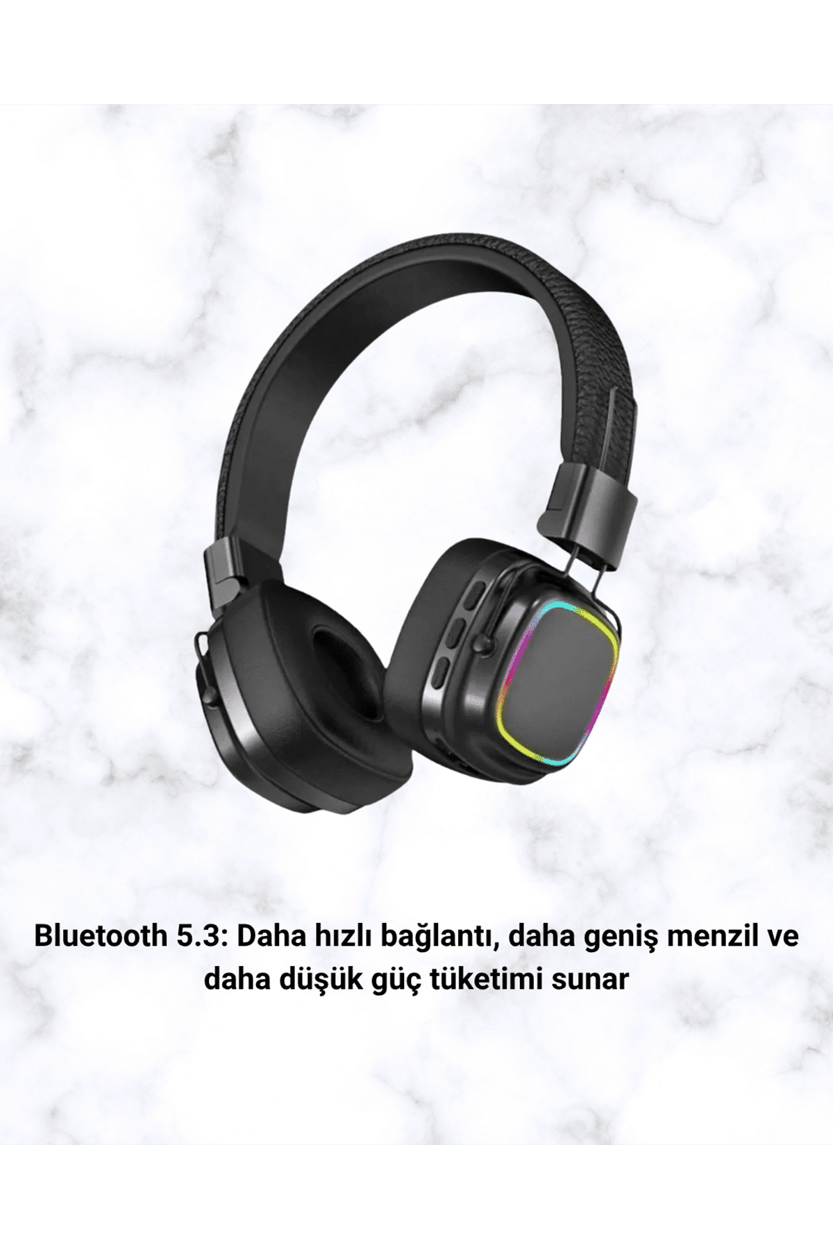 RGB Işıklı Katlanabilir Bluetooth 5.3 Kulak Üstü Kulaklık