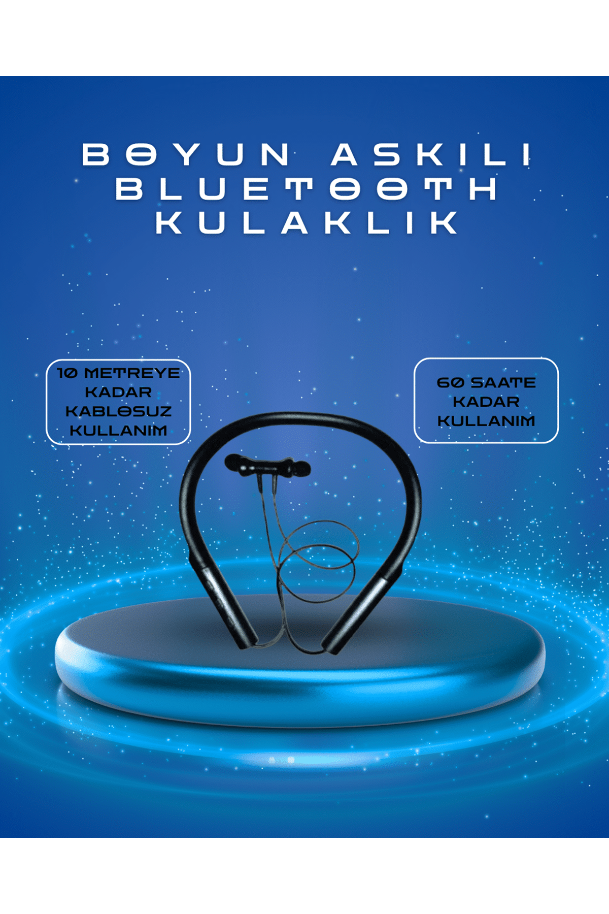 Polygold PG-100 Type-C Şarjlı Bluetooth Kulaklık – Boyun Askılı, Uzun Pil Ömürlü, Mikrofonlu