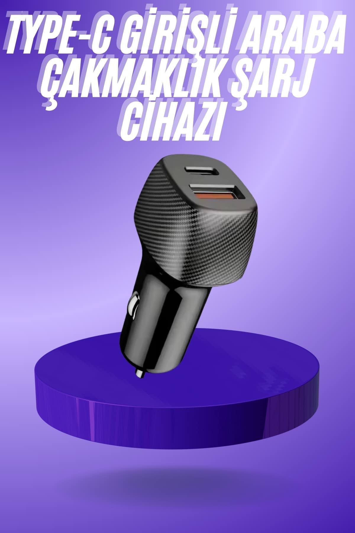 38W USB Type-C Girişli Oto Çakmaklık Araç İçi Hızlı Şarj Çakmaklık Şarj Aleti