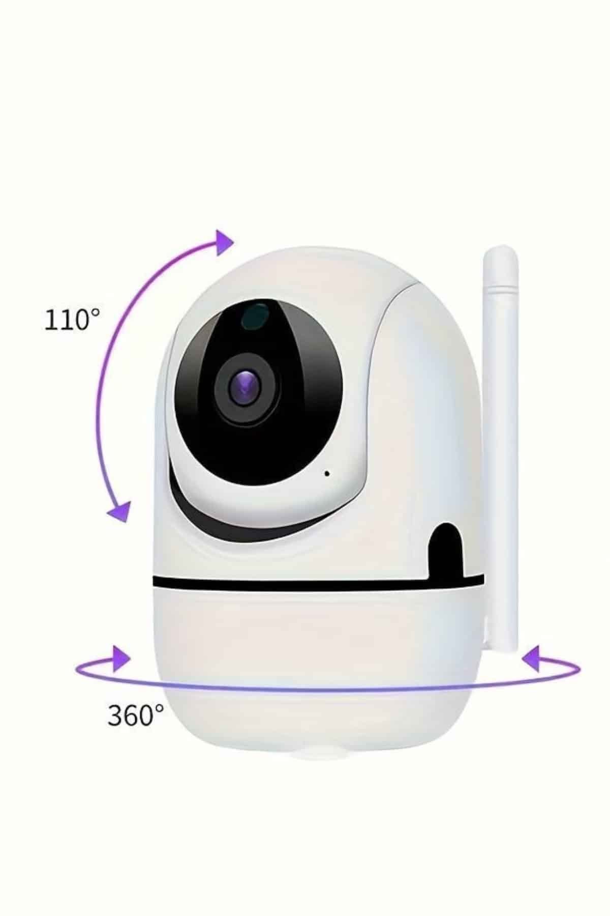 Baby Kamera Kablosuz 720P Beyaz 360 Derece Wifi Kamera Full HD 1080p