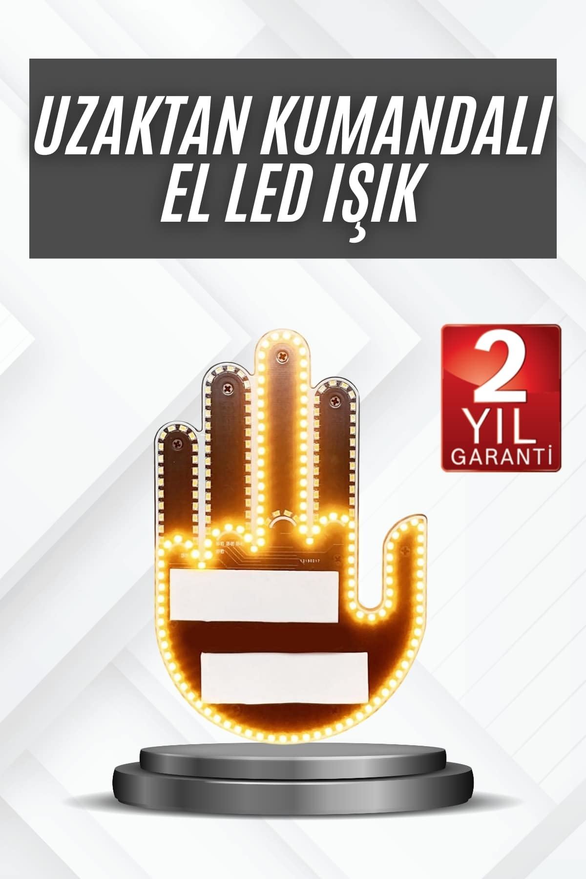 Uzaktan Kumandalı El Orta Parmak Led Araç Camına Özel