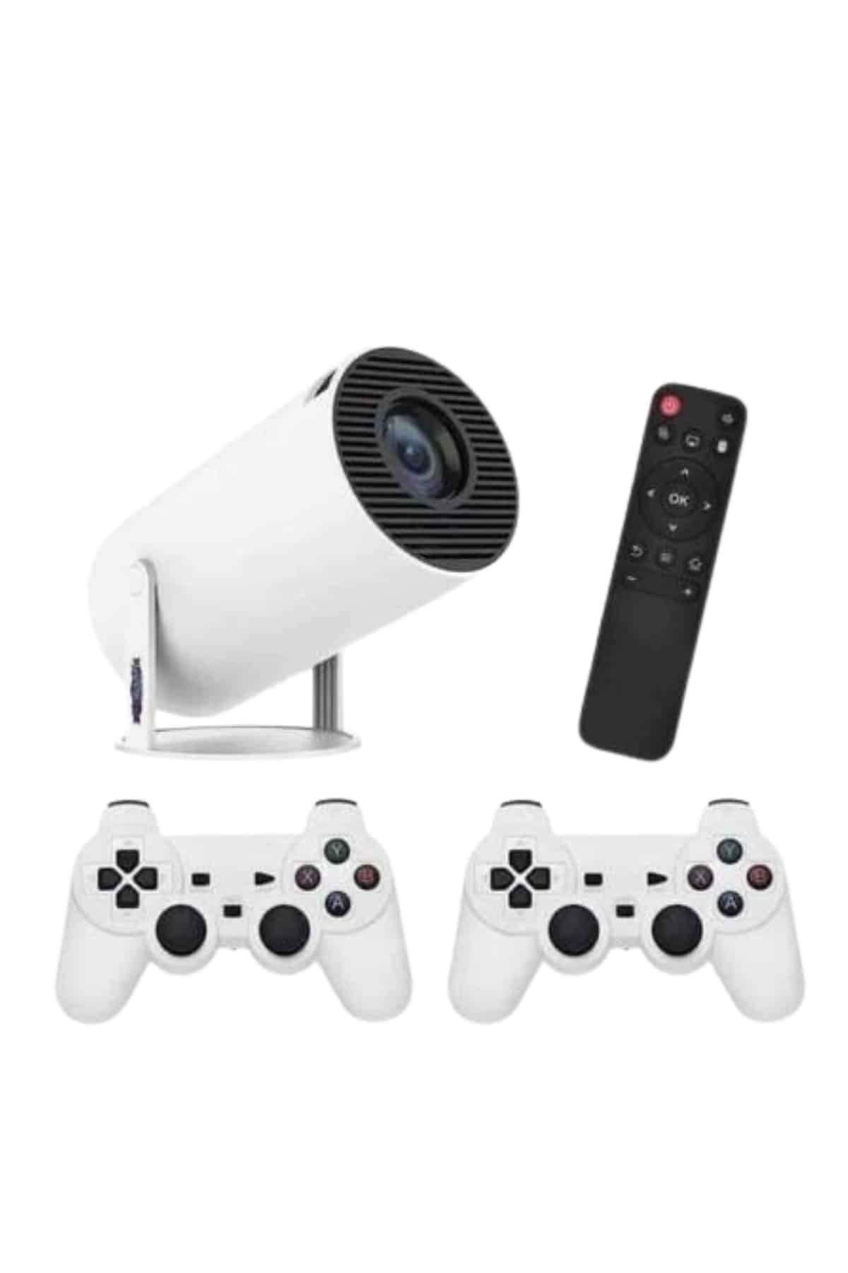 4K Wireless Çift Kollu Kumandalı Oyun Projeksiyonu Retro Video Oyunu