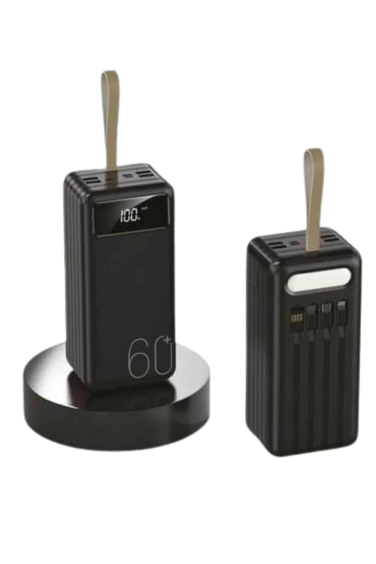 Powerbank 60.000 Mah Taşınabilir Şarj Hızlı El Fenerli Dijital Göstergeli