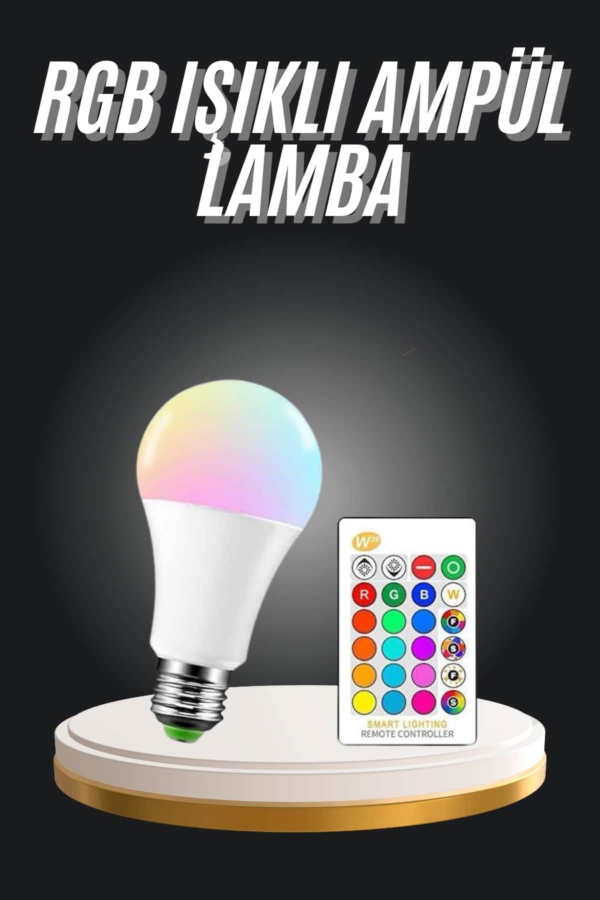 Ambiyans Aydınlatma RGB Led Lamba Kumandalı Renk Değiştirebilen