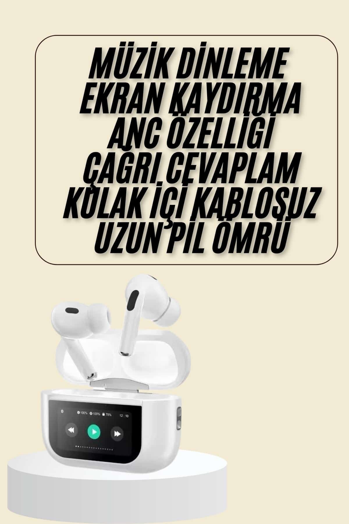 Dokunmatik Ekranlı Bluetooth Kulaklık TWS İOS Android Tüm Telefonlara Uyumlu Kulaklık