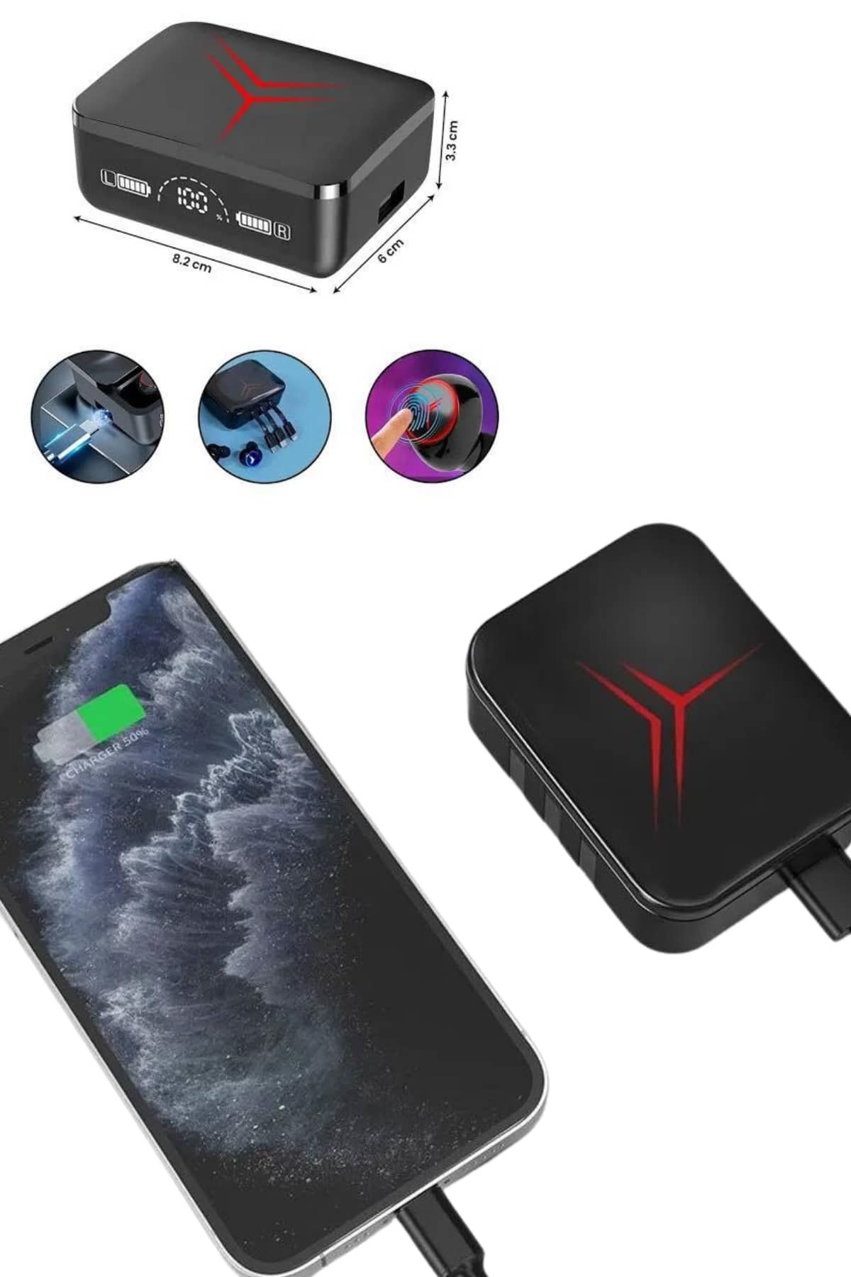 Tws Powerbank Kutulu Dijital Göstergeli Bluetooth Kulaklık Kablosuz Kulakiçi Kulaklık