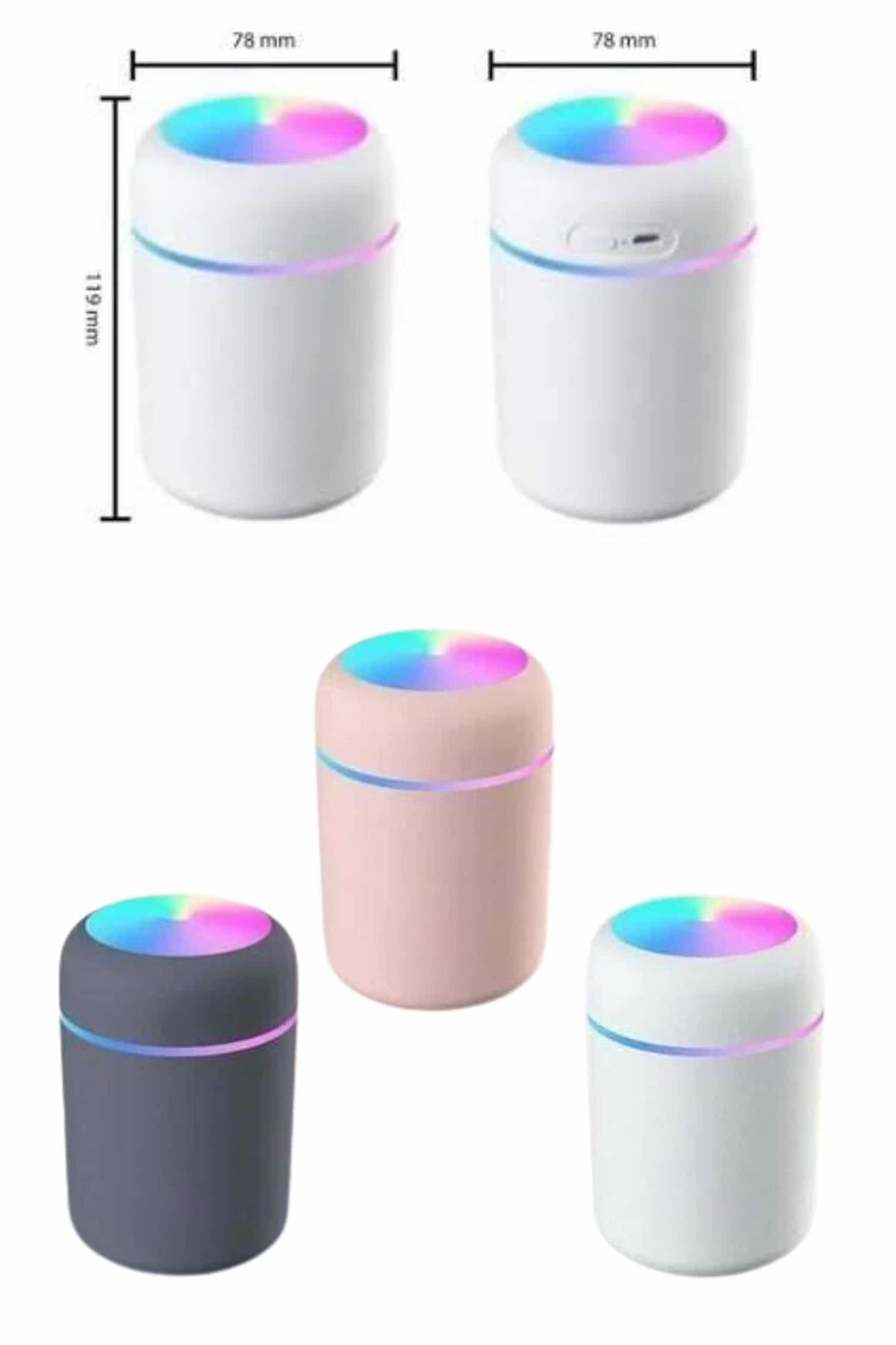 Rgb Işıklı Ulrasonik Ledli Hava Nemlendirici Buhar Makinesi Buhardanlık