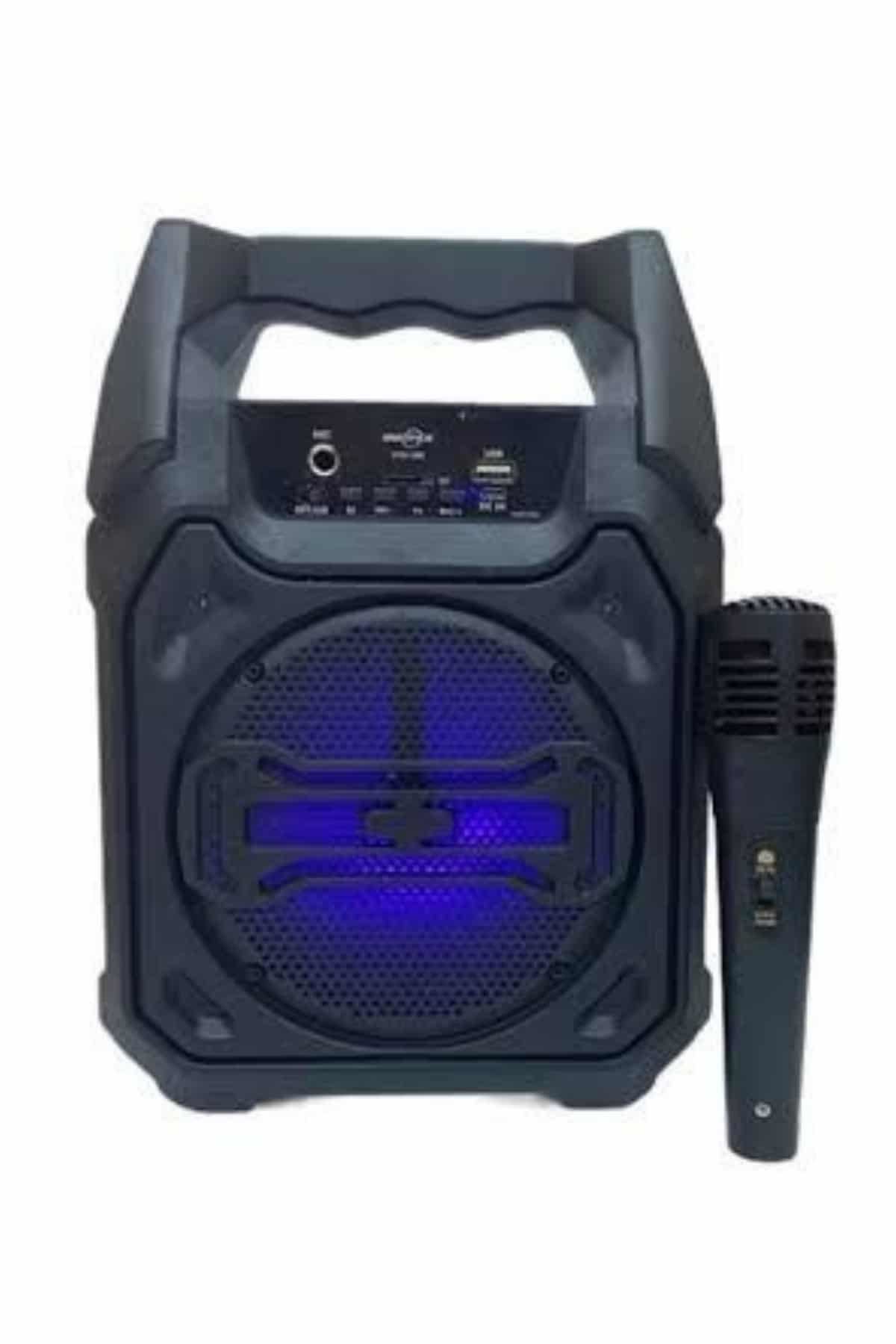 Bluetooth Hoparlör Led Işıklı Taşınabilir Kablosuz Speaker Uzun Pil Ömrü