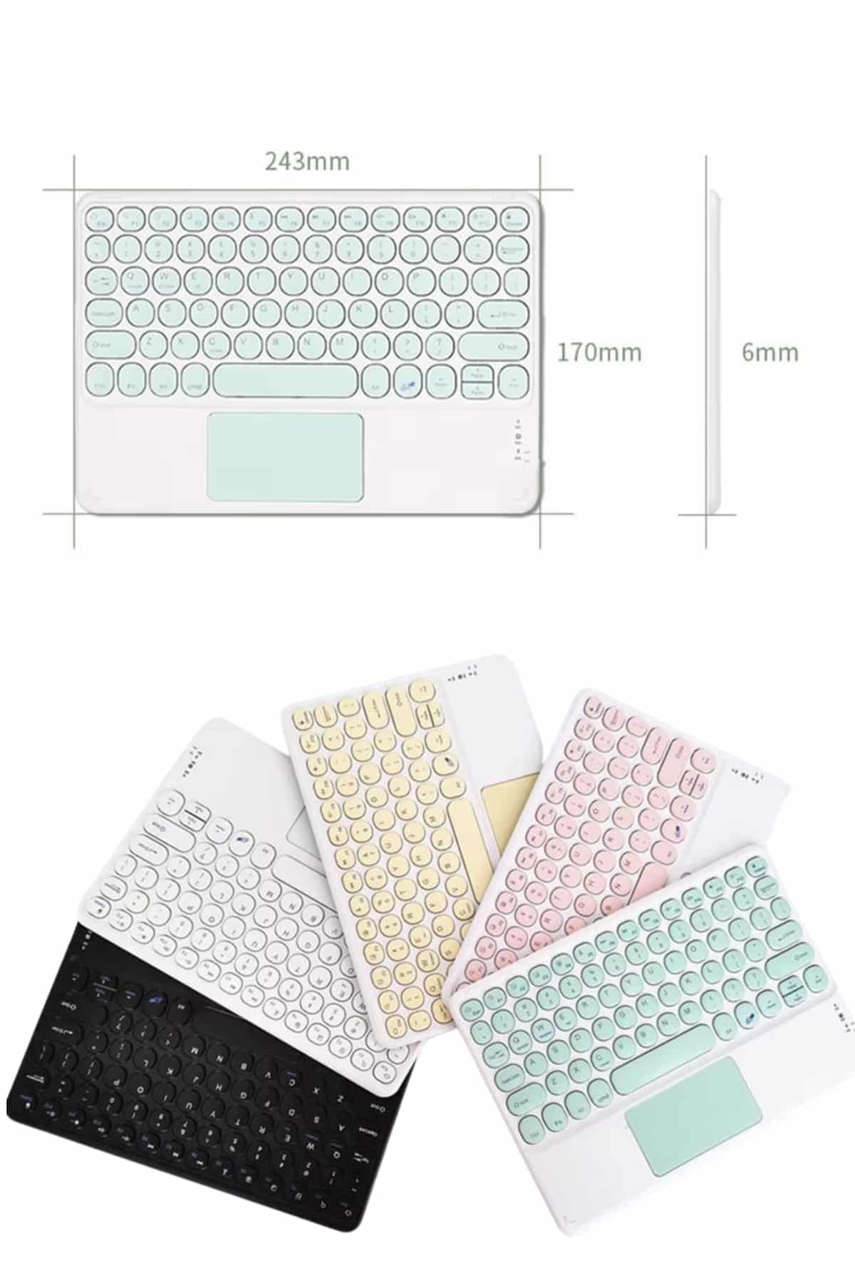 Android ve İOS Uyumlu Bluetooth Klavye Touchpad Slim Kablosuz Wifi Q Klavye