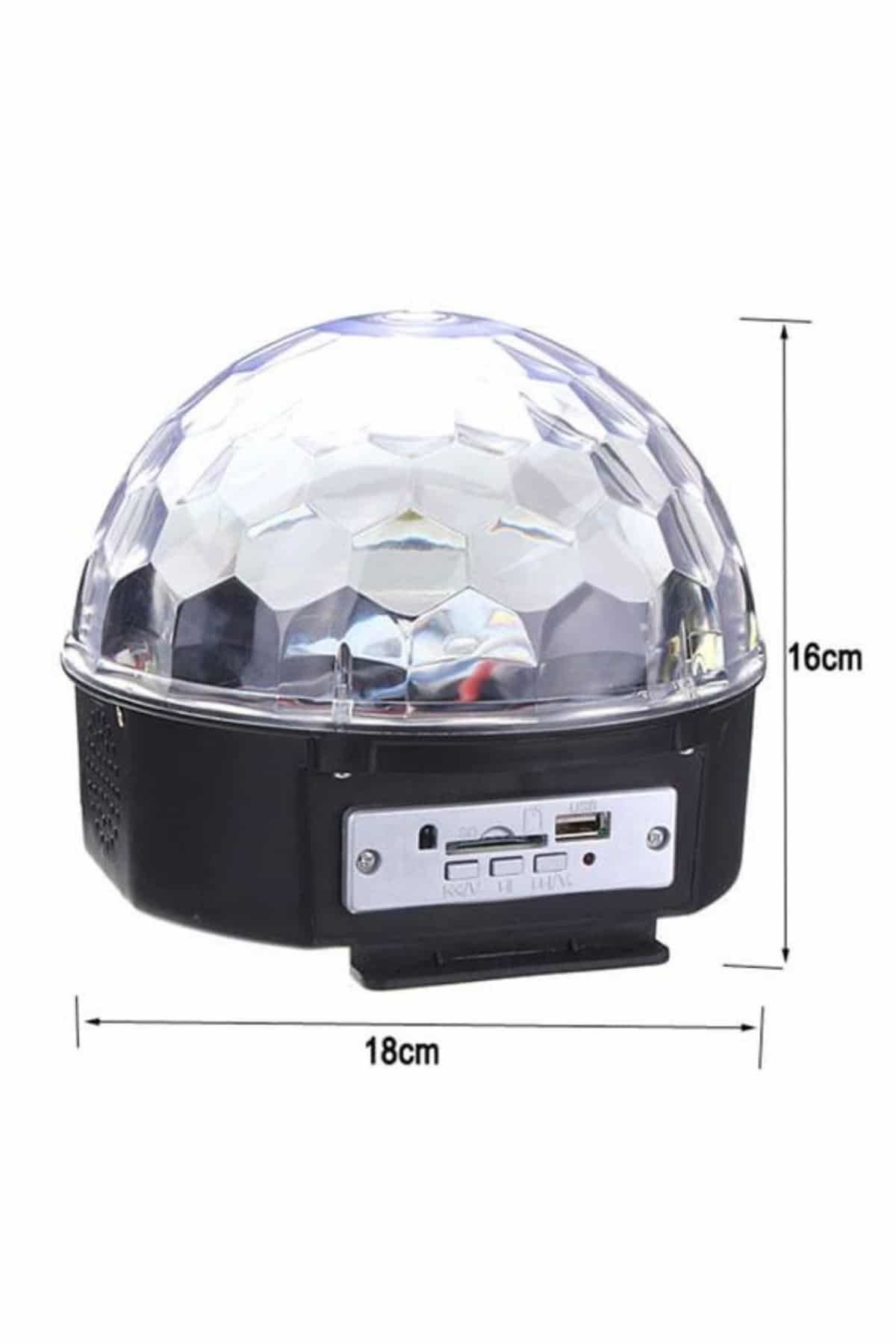 Disko Topu Renkli Işıklı Lazer Parti Bluetooth Bağlantılı Led Küre