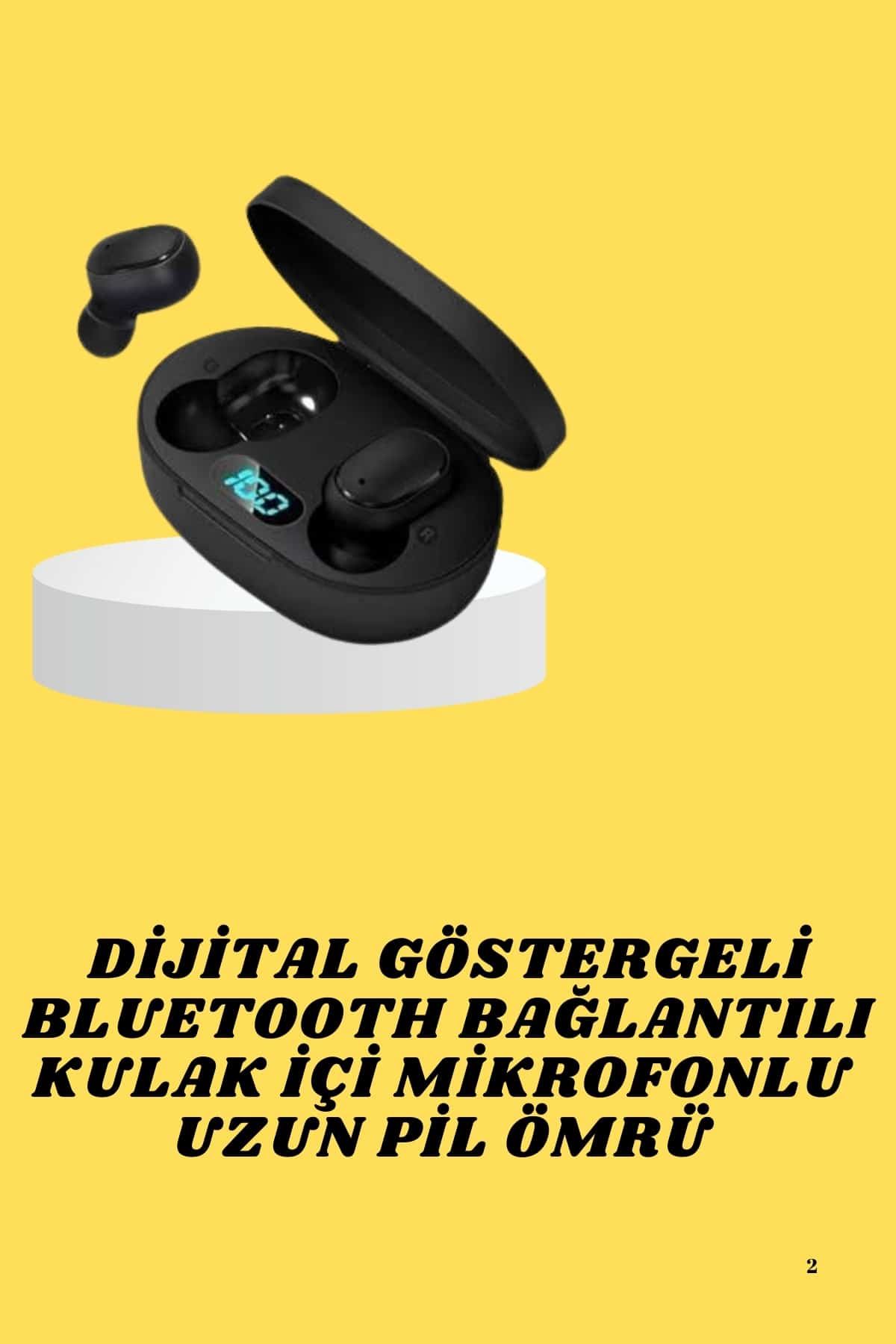 Bluetooth Kulaklık Dijital Göstergeli Yüksek Ses Kaliteli Uzun Pil Ömrü