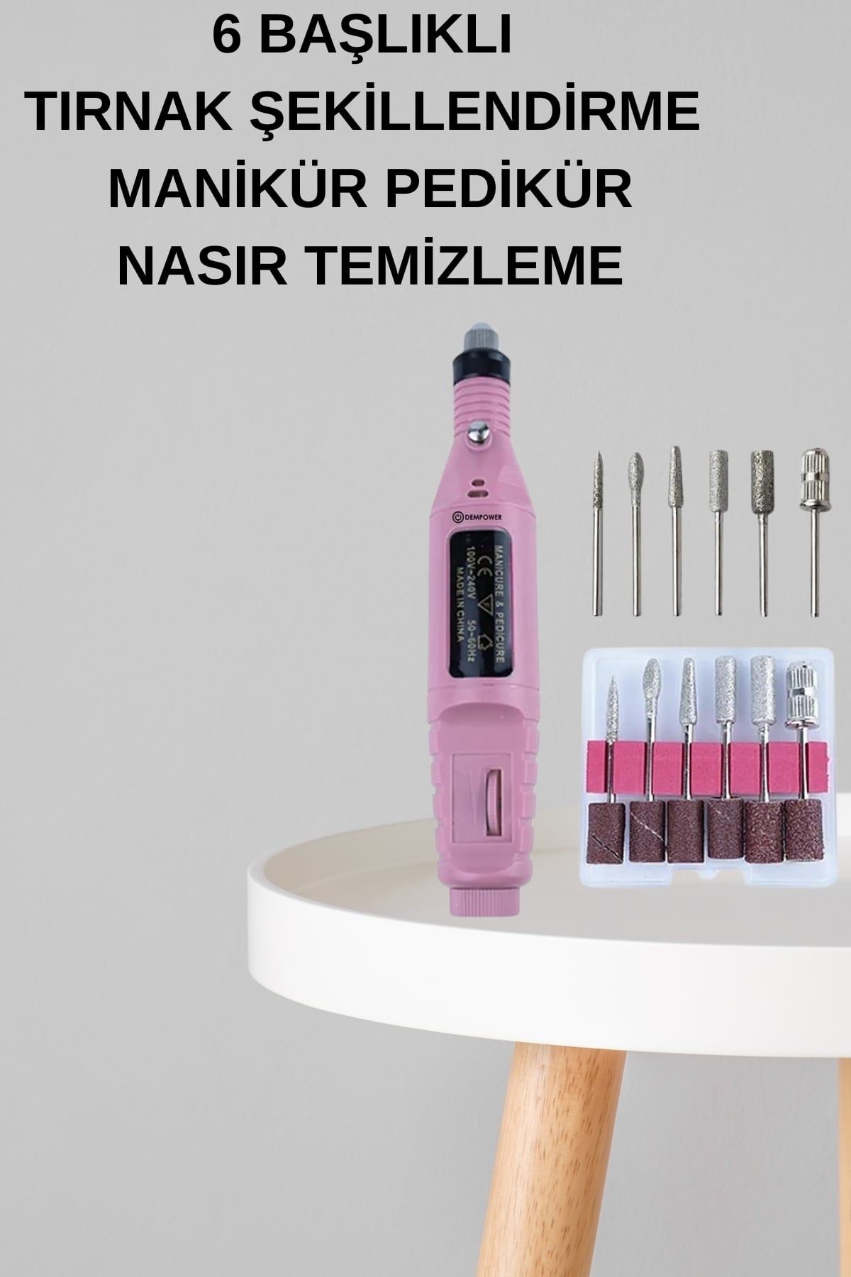 Elektrikli Manikür Pedikür Seti İkili Set 17 Parça Tırnak Bakımı Nasır Temizleme Tırnak Şekillendirme