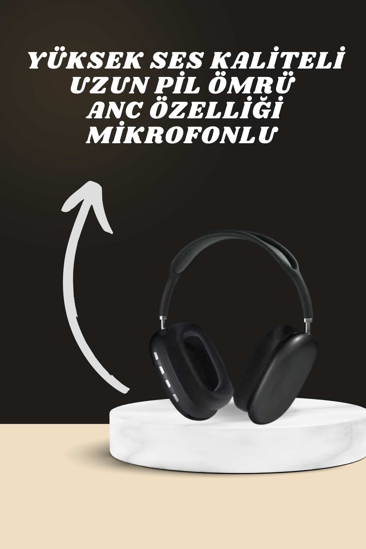 Kulak Üstü Kulaklık Pro9 ve Yeni Nesil Akıllı Saat Android ve İOS Uyumlu ANC Özelliği
