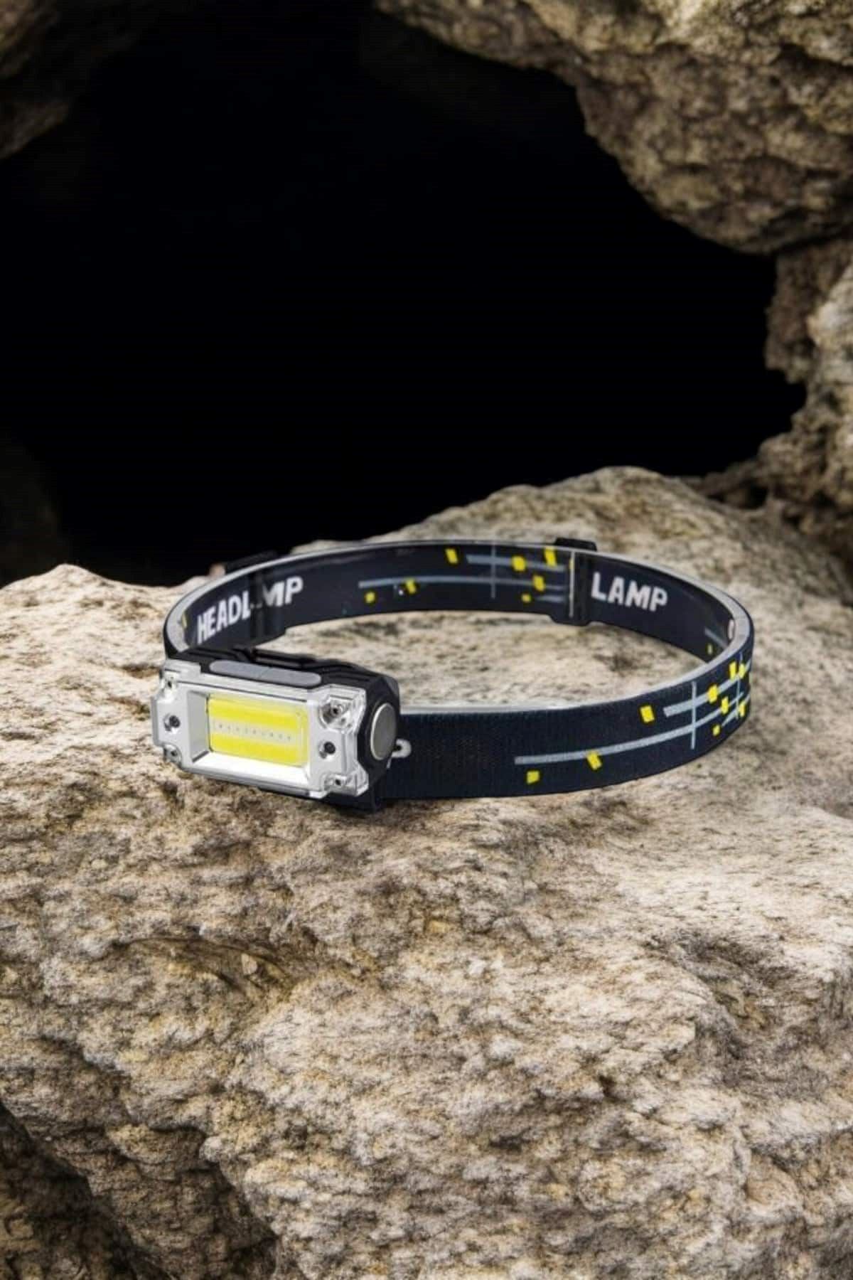Kafa Lambası El Fenerli Kamp Lambası USB Şarjlı Esnek Lamba