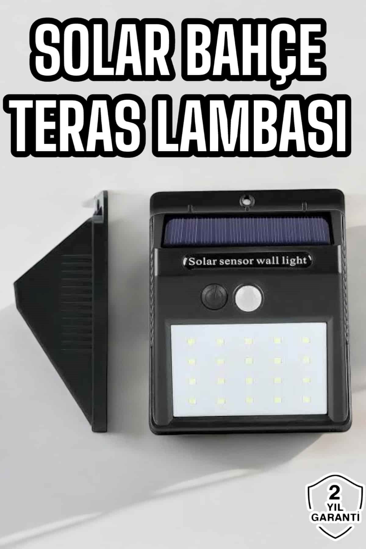 Güneş Enerjili Bahçe Lambası Solar Gece Aydınlatma Sensörlü Lamba