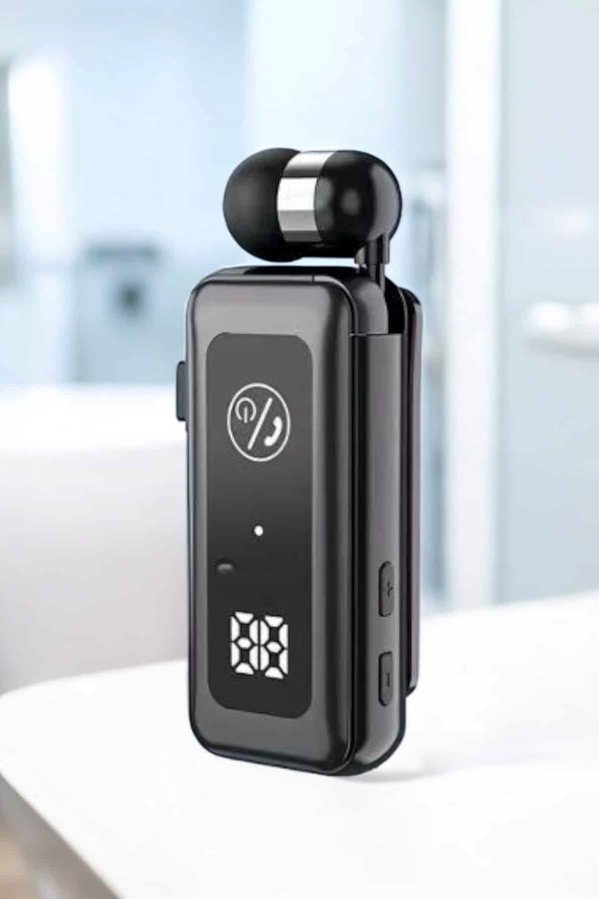 Kablolu Makaralı Bluetooth Kulaklık Uzun Pil Ömrü Dijital Göstergeli