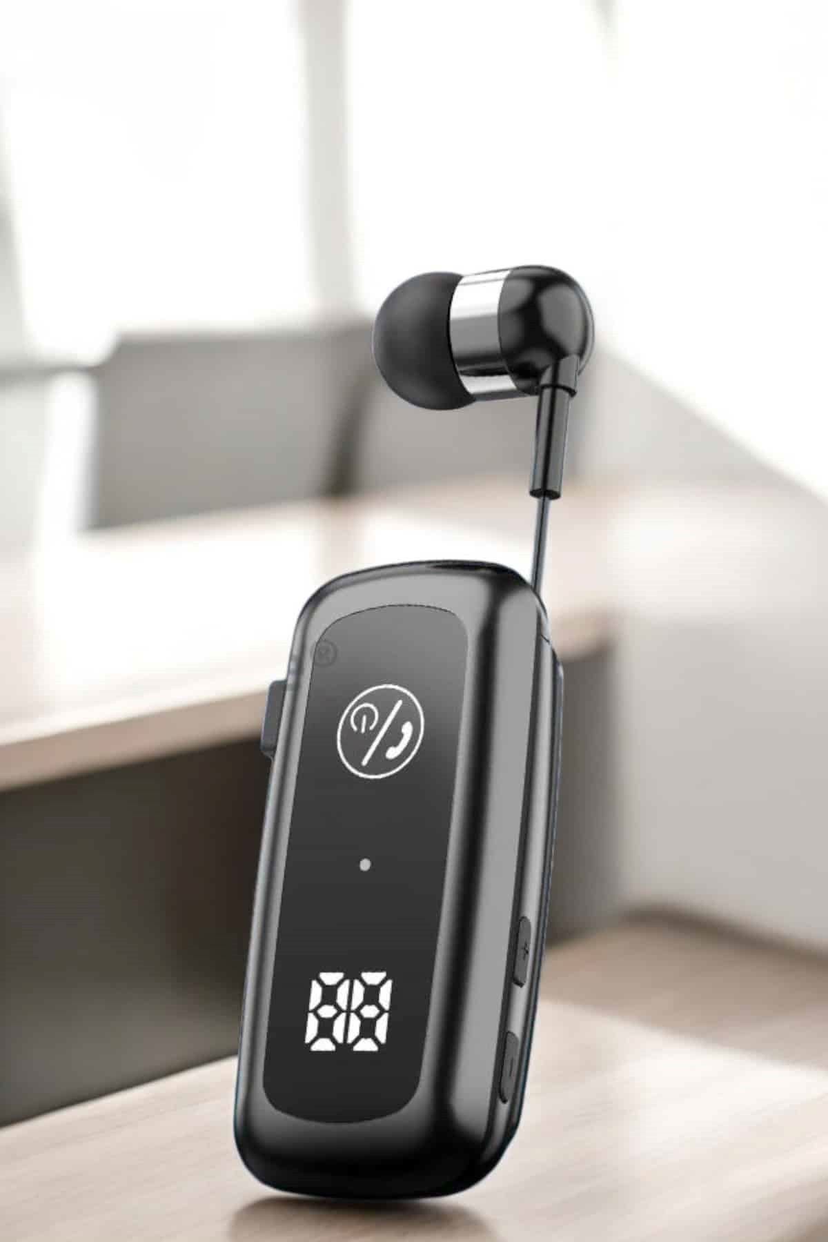 Kablolu Bluetooth Kulaklık Kulak İçi Stereo Mikrofonlu Dijital Göstergeli
