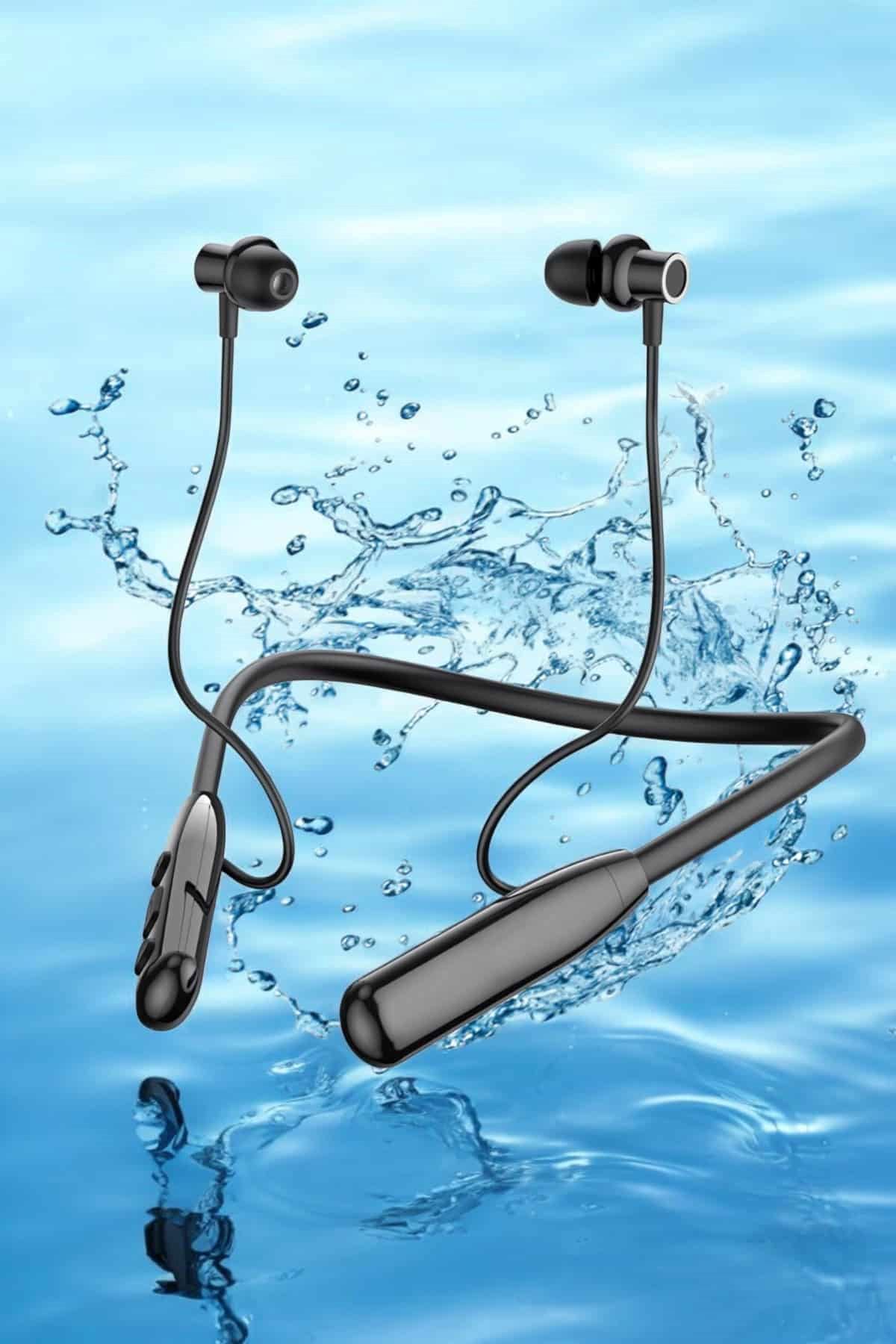Dijital Göstergeli Kulak İçi Kablosuz Bluetooth Kulaklık Boyun Bantlı